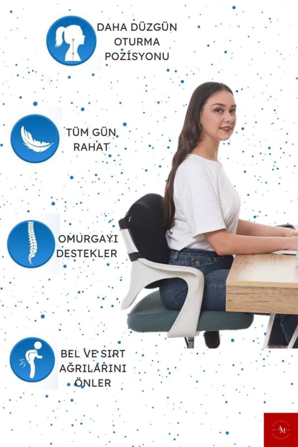 Visco Ortopedik Bel Minderi Bel Yastığı Oto Araç Koltuk Ofis Bel Minderi