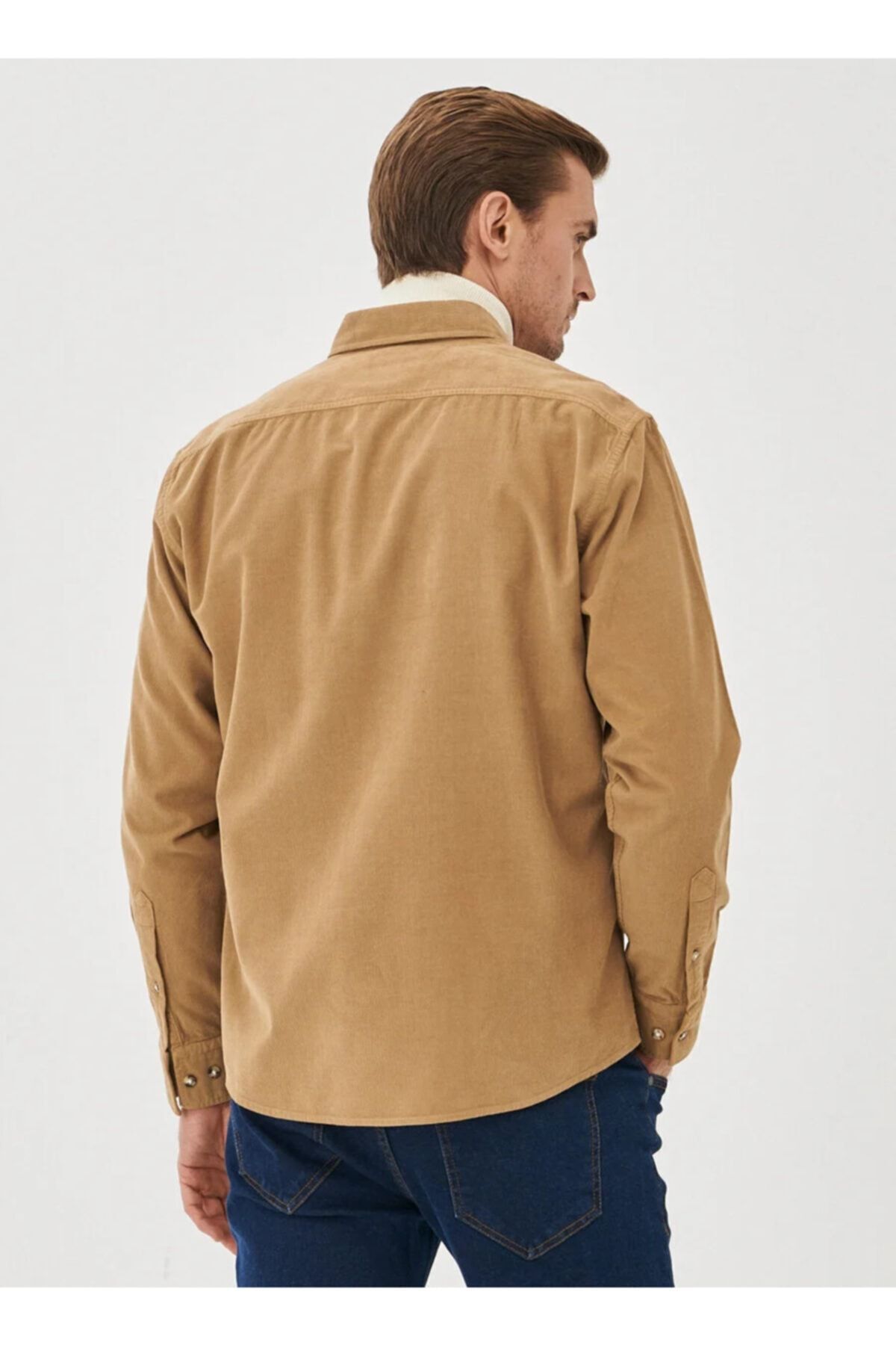ALTINYILDIZ CLASSICS-Cămașă maro pentru bărbați, slim fit, 100% bumbac, cu guler cu nasturi 4