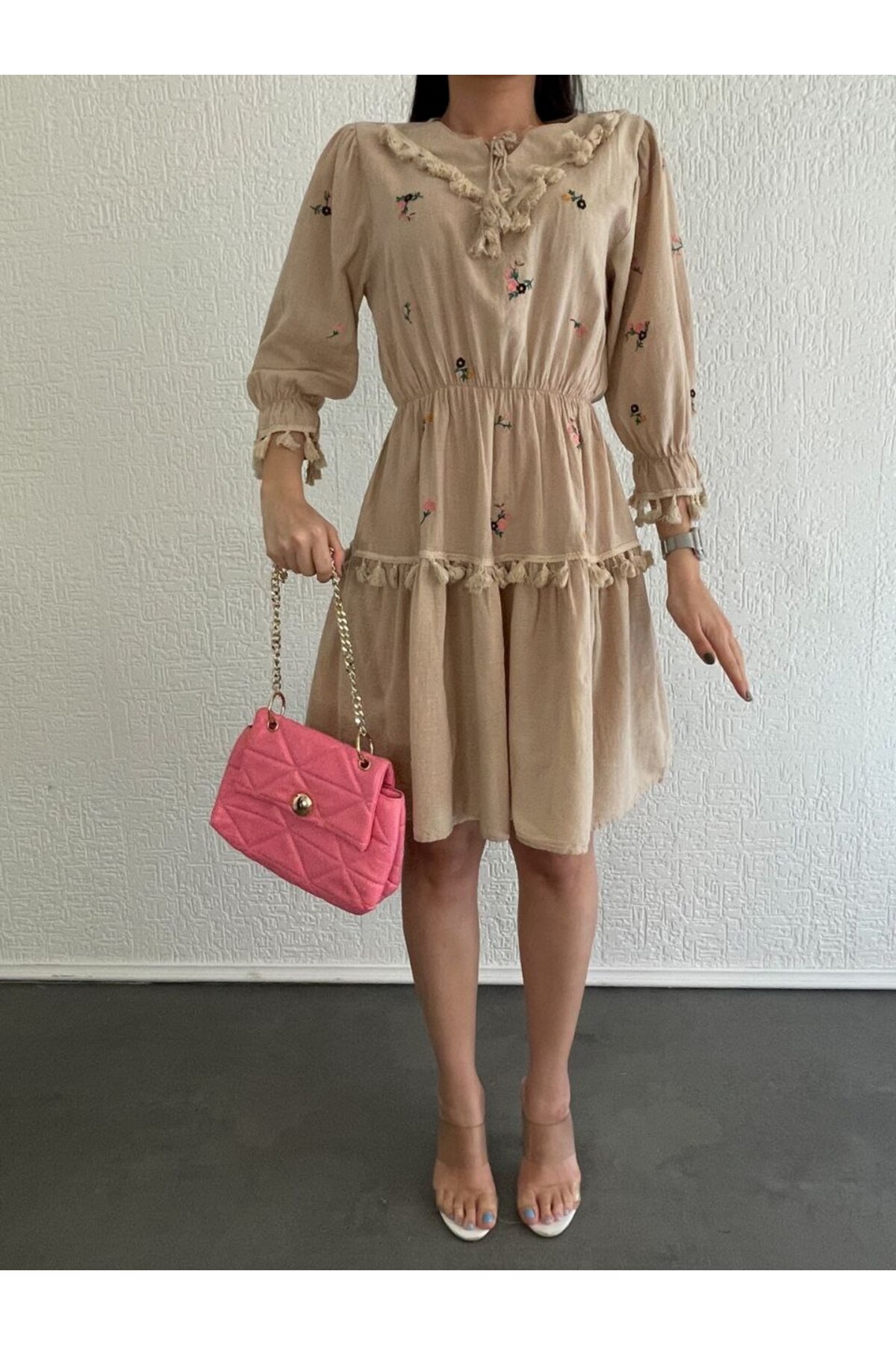 Floral Print Linen Dress