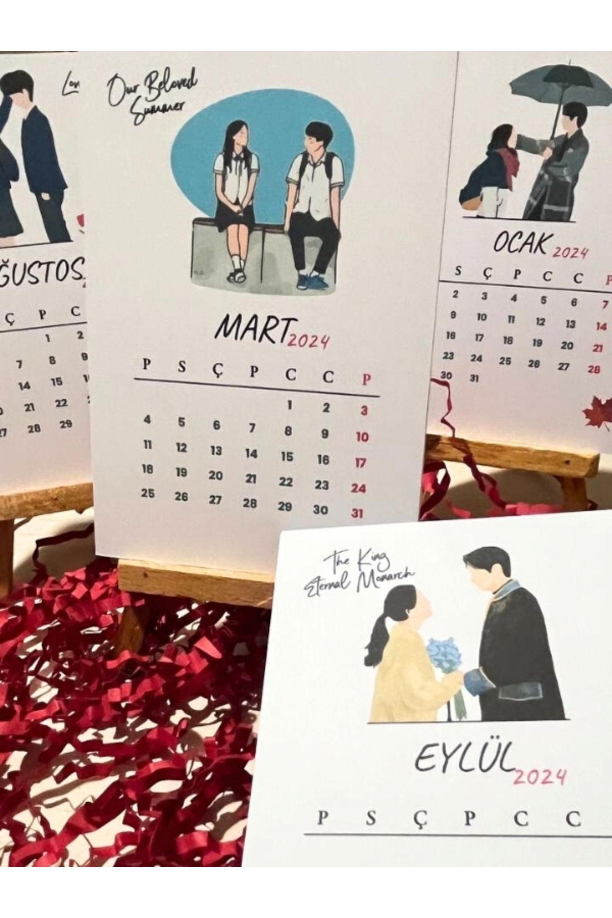 Bküp Tasarım-K-drama Designed Easel Table Calendar 2024 1