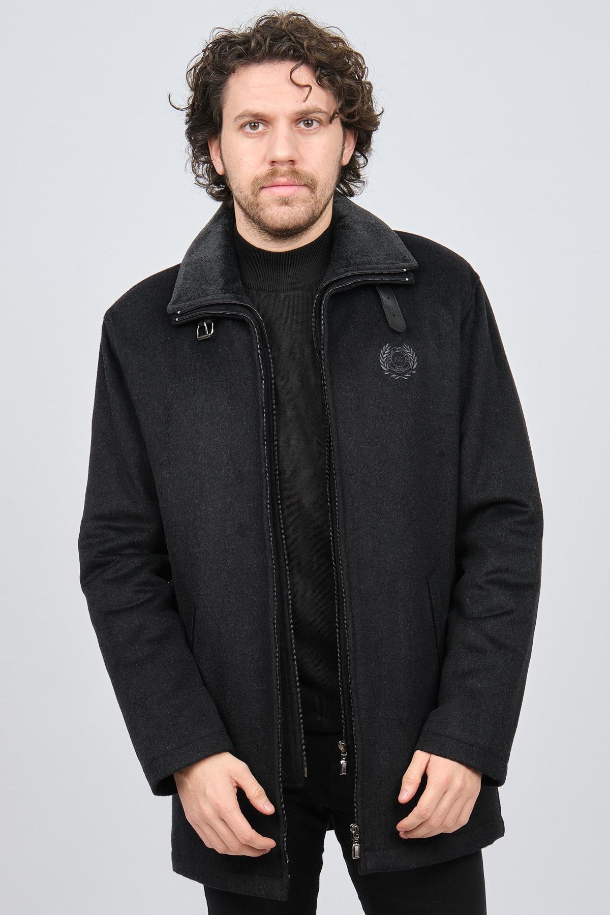 پائولو گوچینی کاپشن پشمی مردانه یقه دوبل کد ۳۱۴۰۰۸۰ دودی