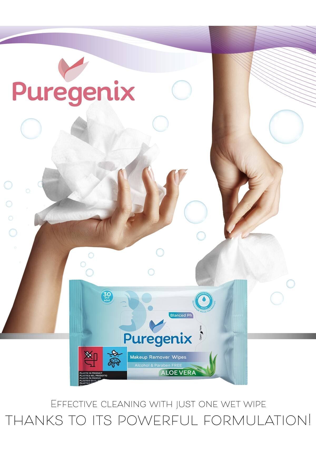 دستمال مرطوب پاک کننده آرایش 5x30 150 برگ Puregenix