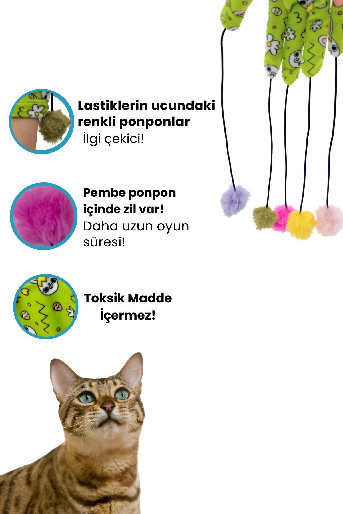 Miyav-Magic Gloves Cat Toy with Pompom and Elastic Cat Fishing Rod Soundmaking String 2