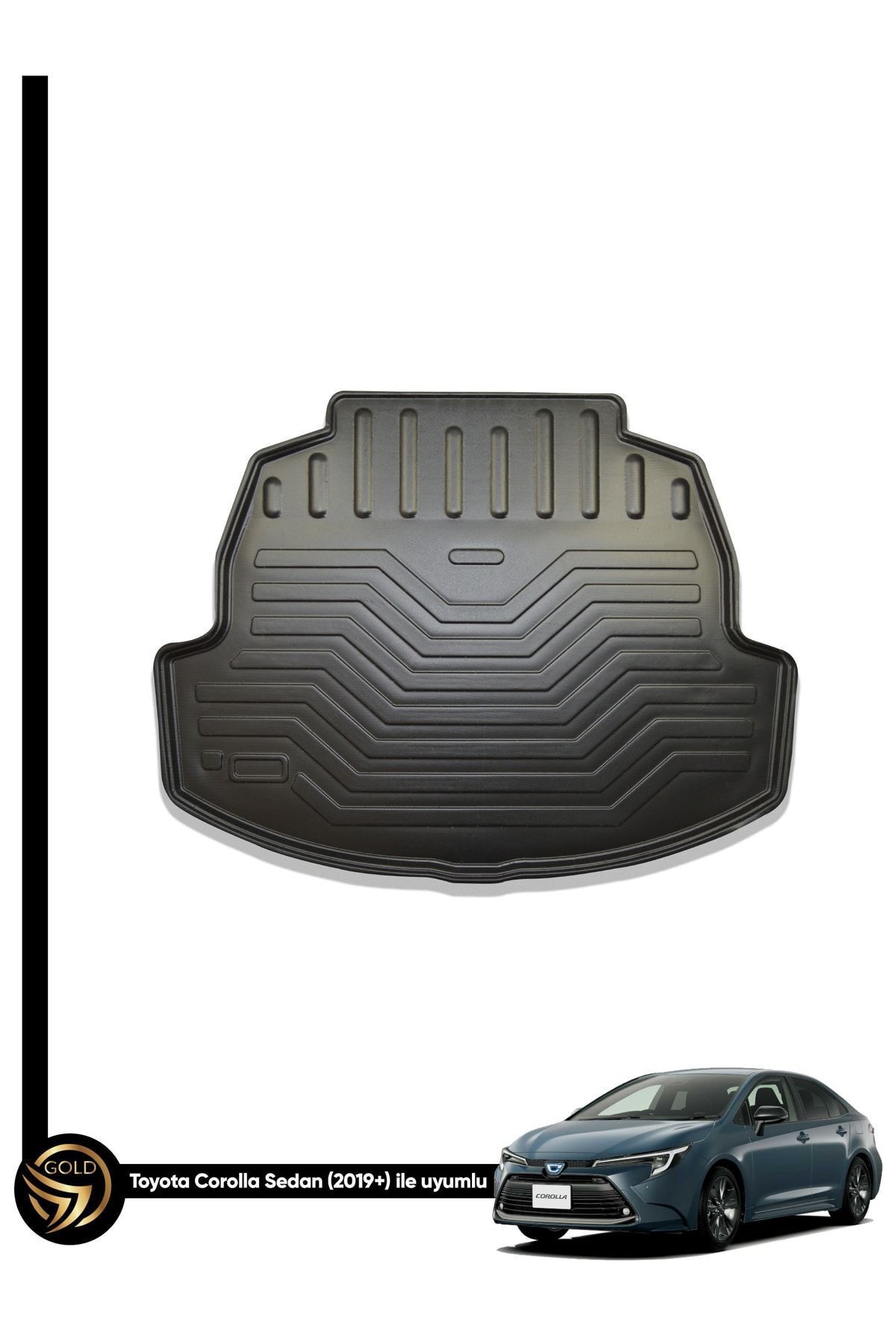 Black Gold Toyota Corolla Sedan 2019-2024 3D Birebir Uyumlu Bagaj Havuzu Frj