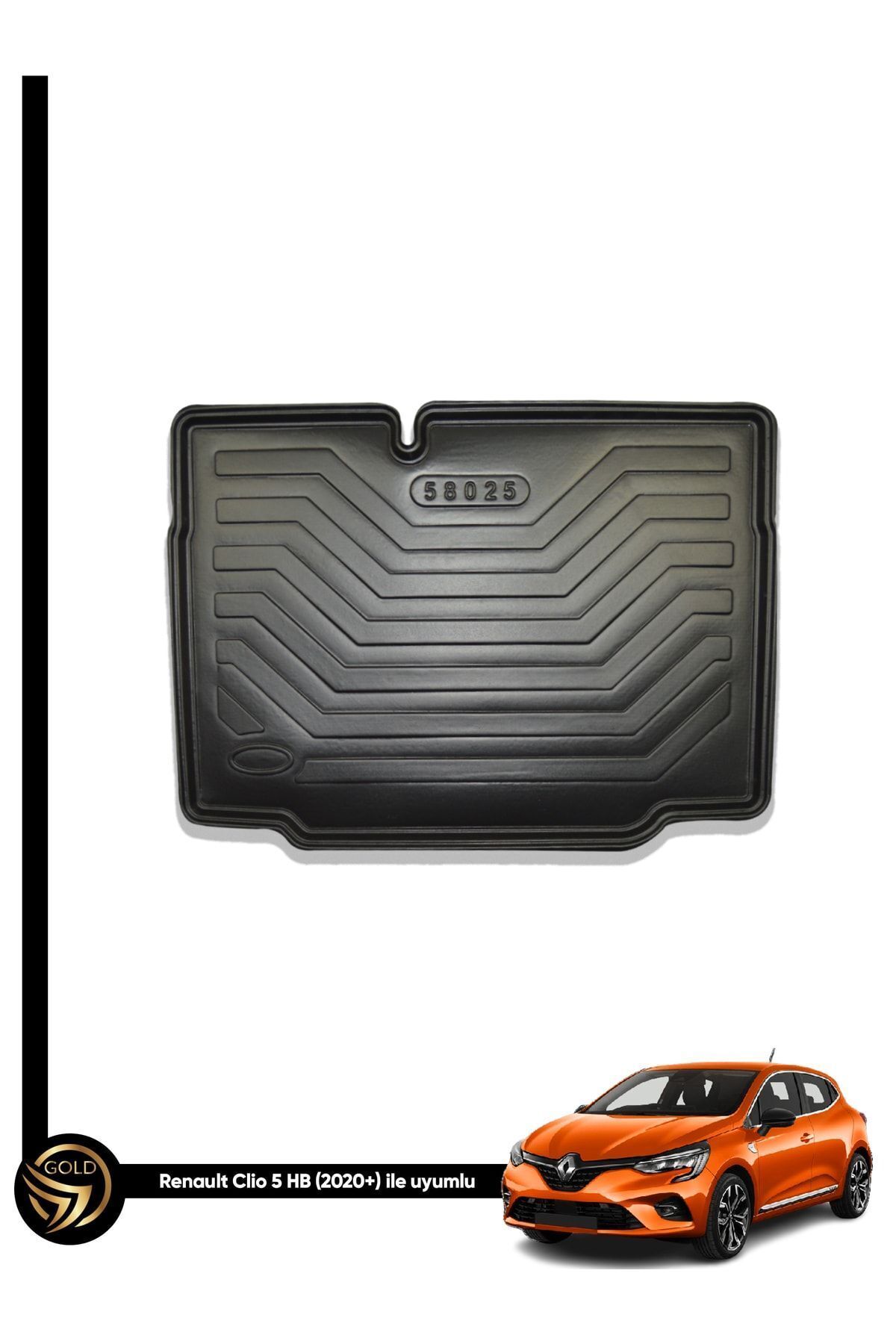 Black Gold Renault Clio 5 2020 Ve Sonrası 3D Birebir Uyumlu Bagaj Havuzu Frj