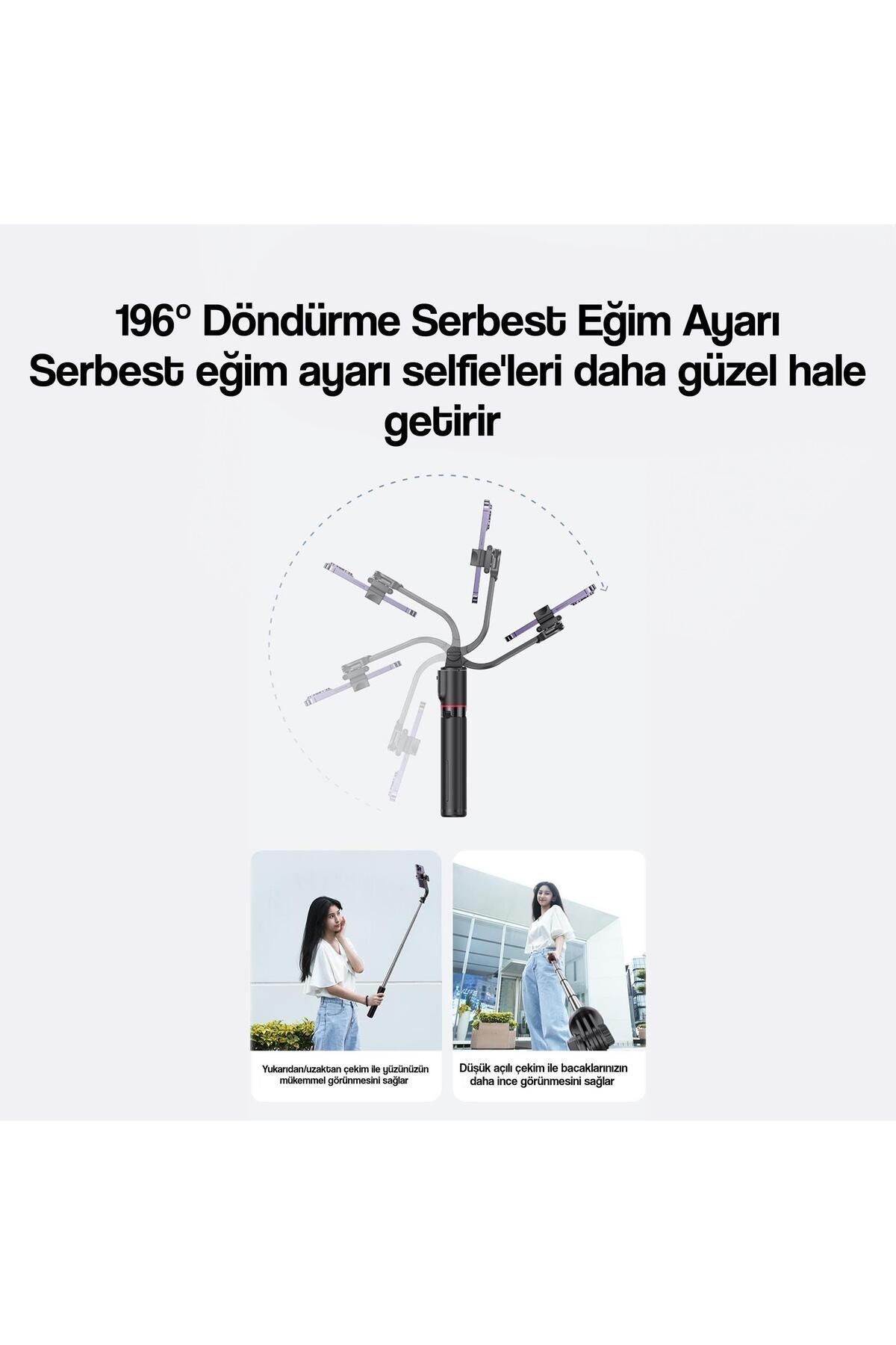 Usams-2in1 Bluetooth Tripod and 360° Selfie - ZB256 with Remote Control 3