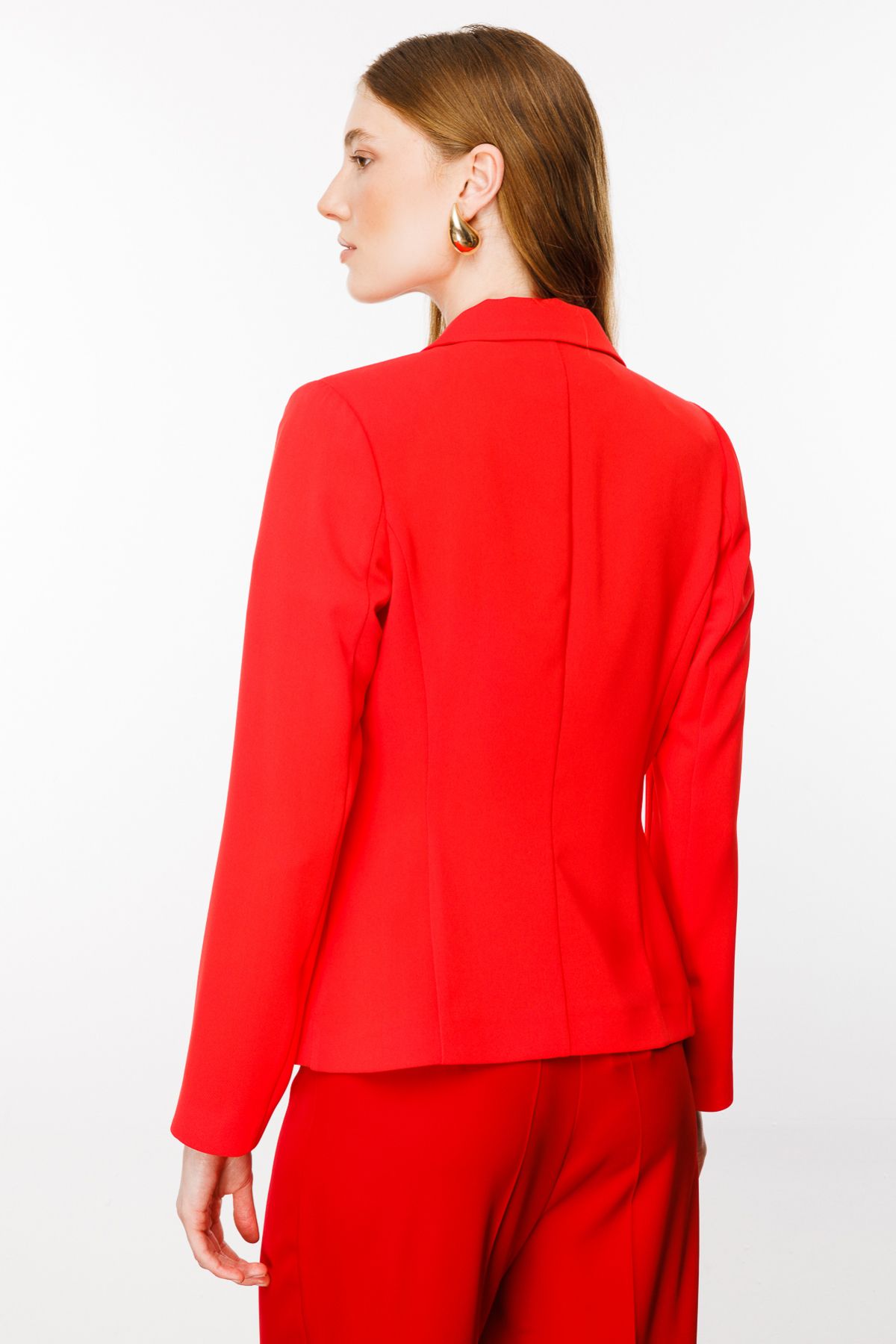 Ekol-Stylish Jacket with Brooch Detail 6