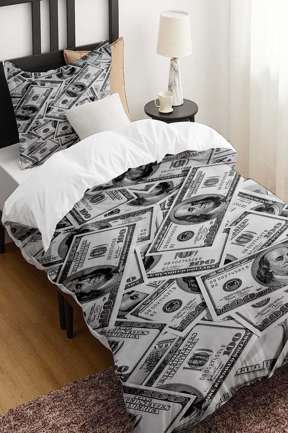 Else Dekor-Cotton Satin Children's Bedding Set - Dollar Pattern Printed, Single 2