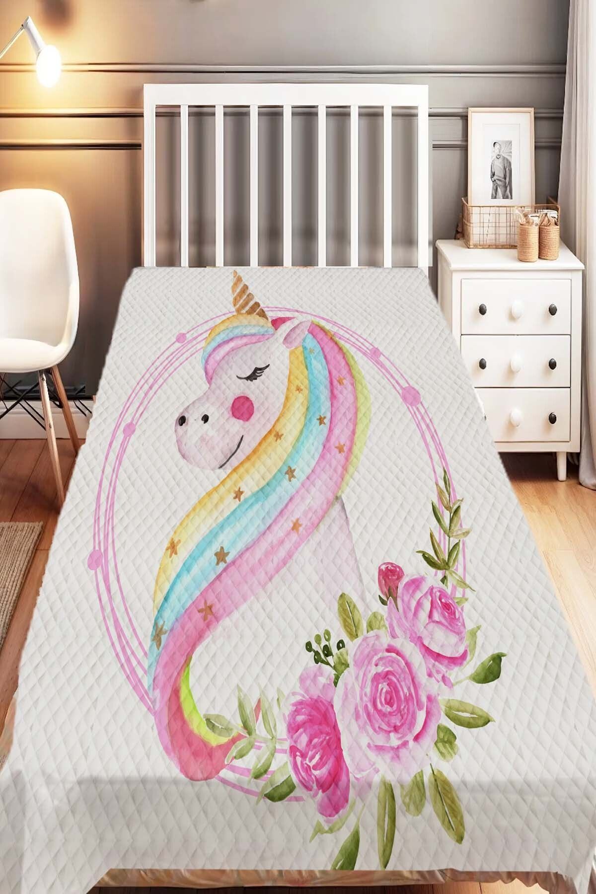 Else Dekor-Unicorn Horse Patterned Single Children's Pique Set 2