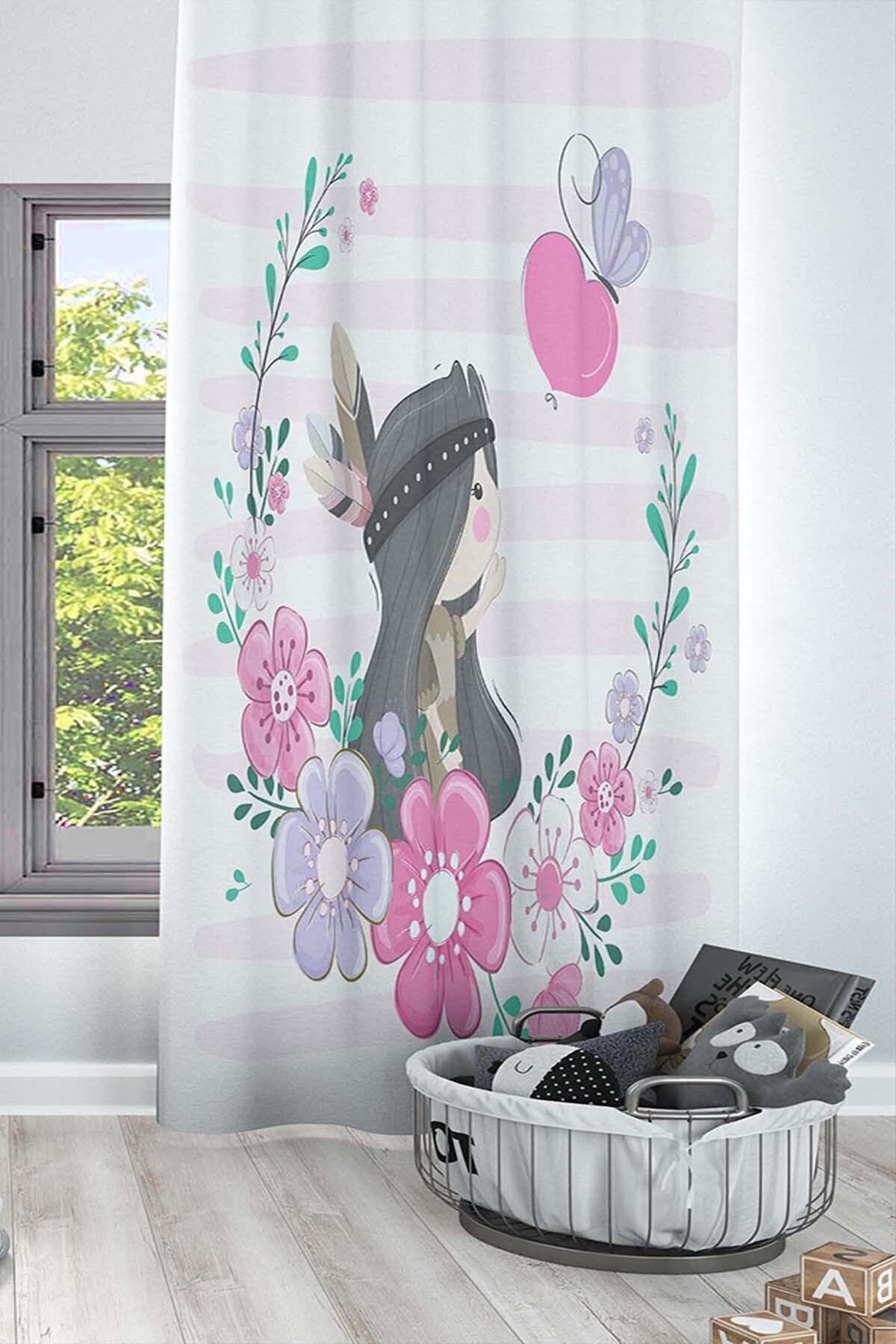 Else Dekor-Cameră decorativă pentru copii și bebeluși cu modele native americane - Cortina de fundal 2