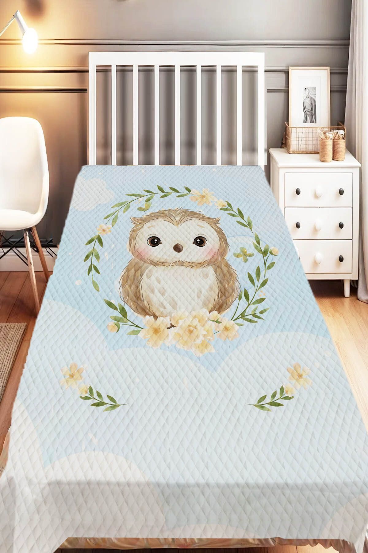Else Halı-Crescent and Star Gazelle Patterned - Single Children's Pique Set 2