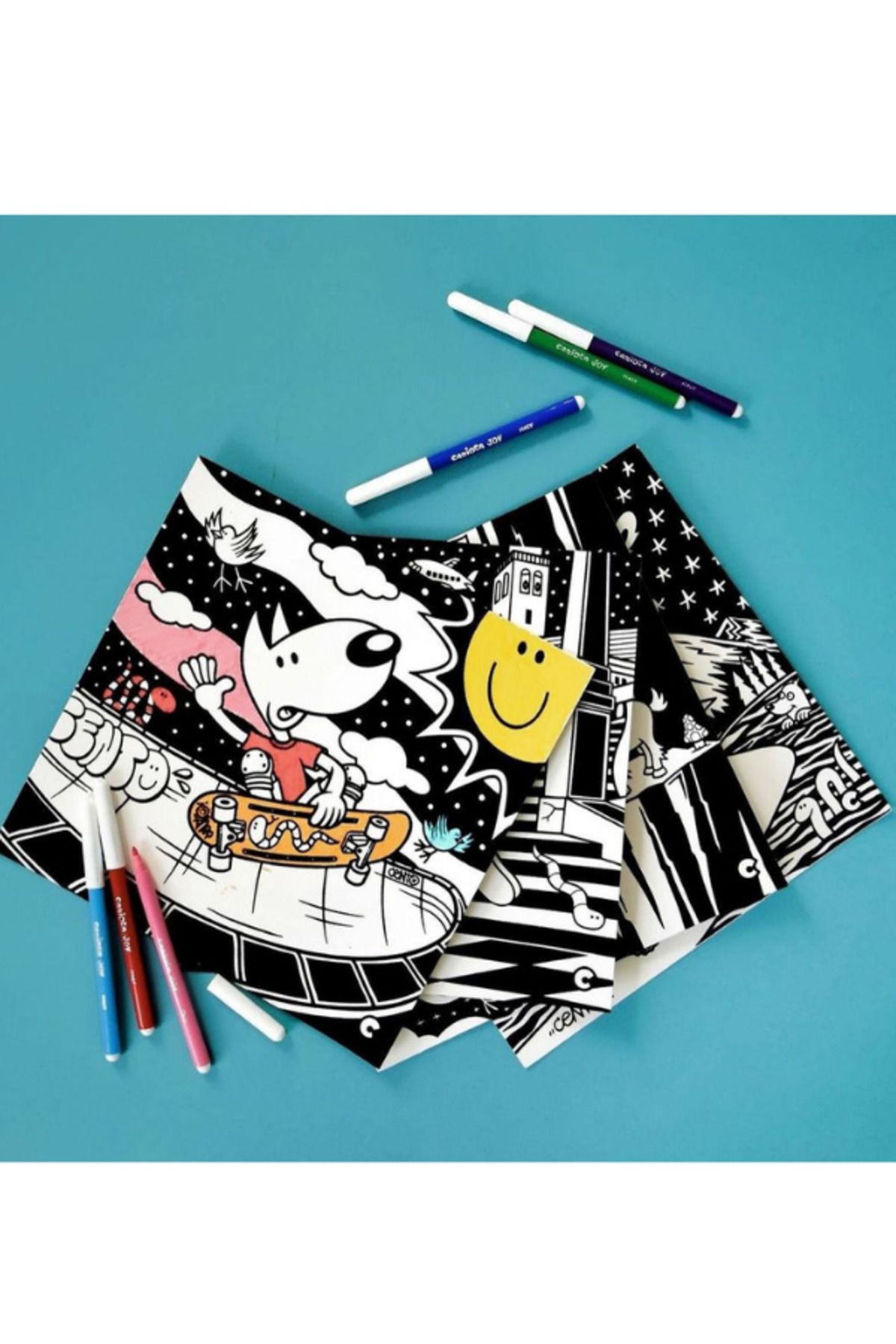 کتاب های فعالیت و آموزشی Velvet Coloring مجموعه Cento ورزشی + Joy 12 Pen Felt Carioca