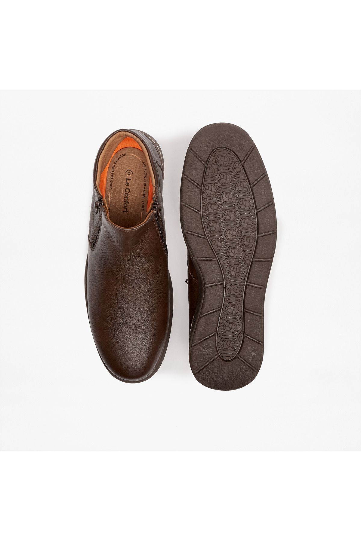 Le Confort-Solid Chukka Boots with Zip Closure 4