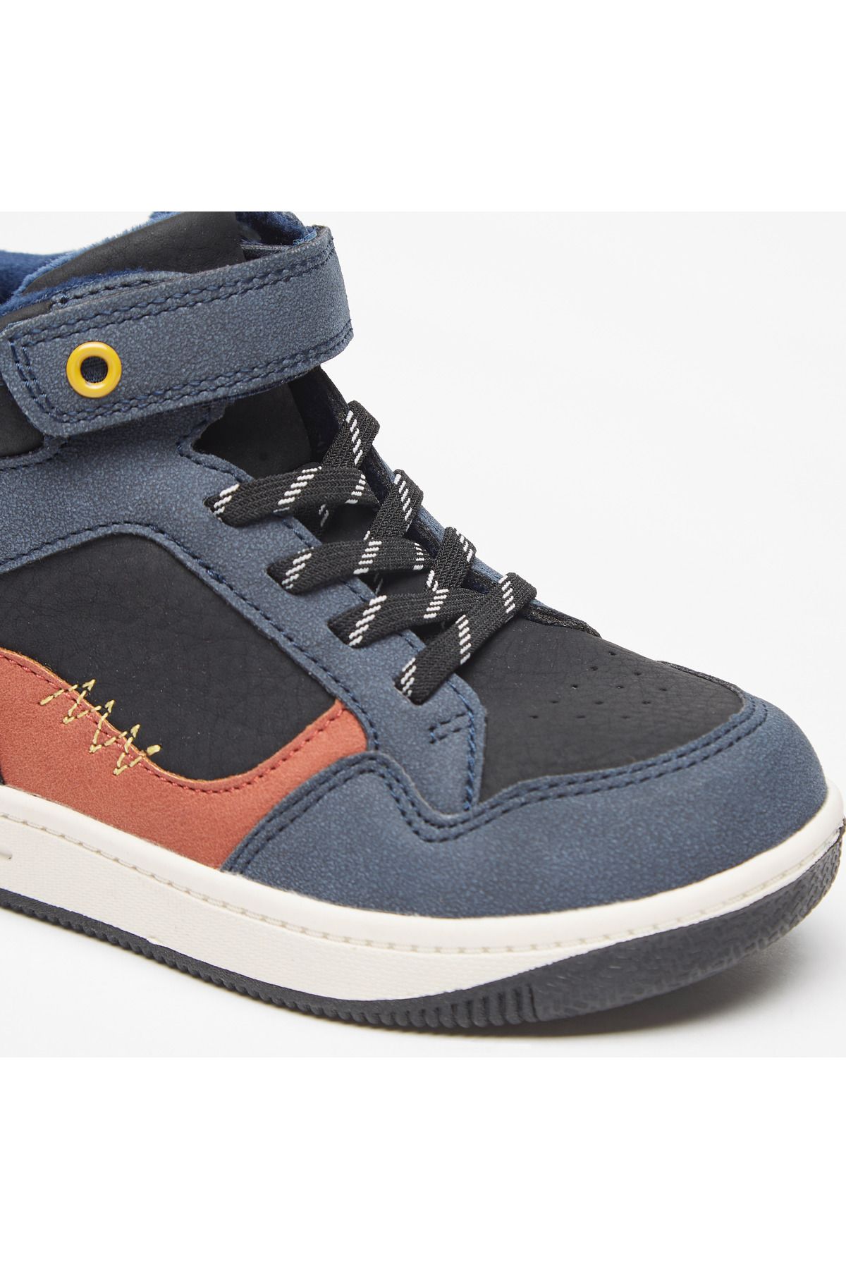 LBL by Shoexpress-Colourblock Ankle Boots with Hook and Loop Closure 6