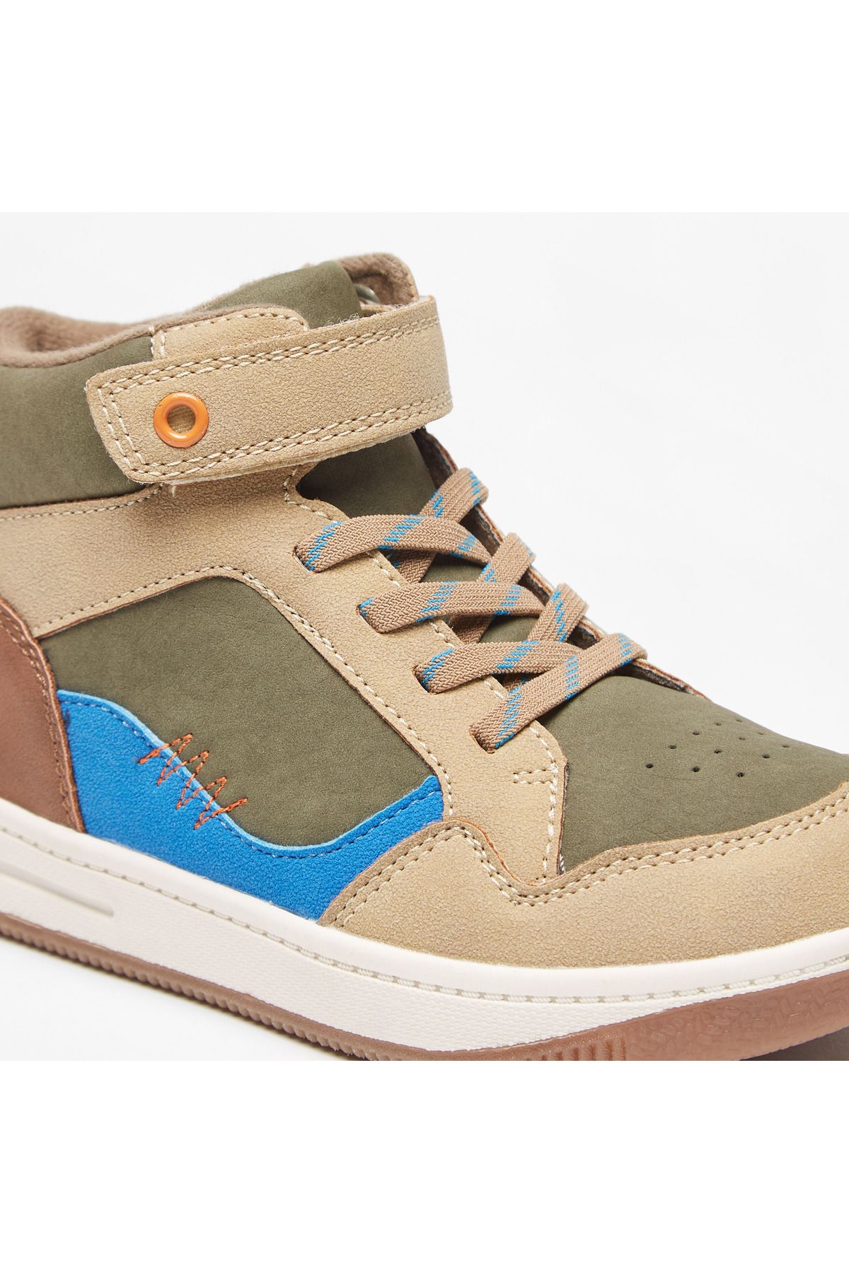 LBL by Shoexpress-Colourblock Ankle Boots with Hook and Loop Closure 6
