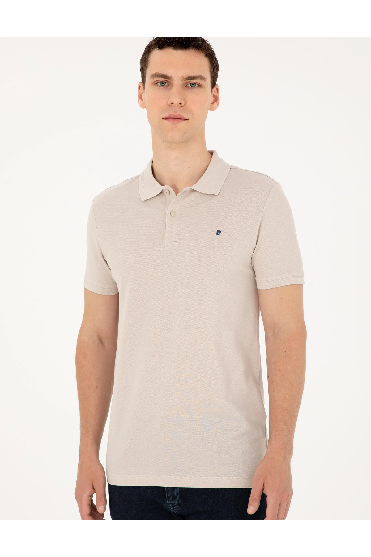 پولوشرت پیر کاردین مردانه پنبه ای خاکستری بیسیک راسته Slim Fit/اسلیم فیت    Slim/اسلیم فیت کژوال/روزمره | Pierre Cardin G021GL011.000.1954212 TR - تصویر 3