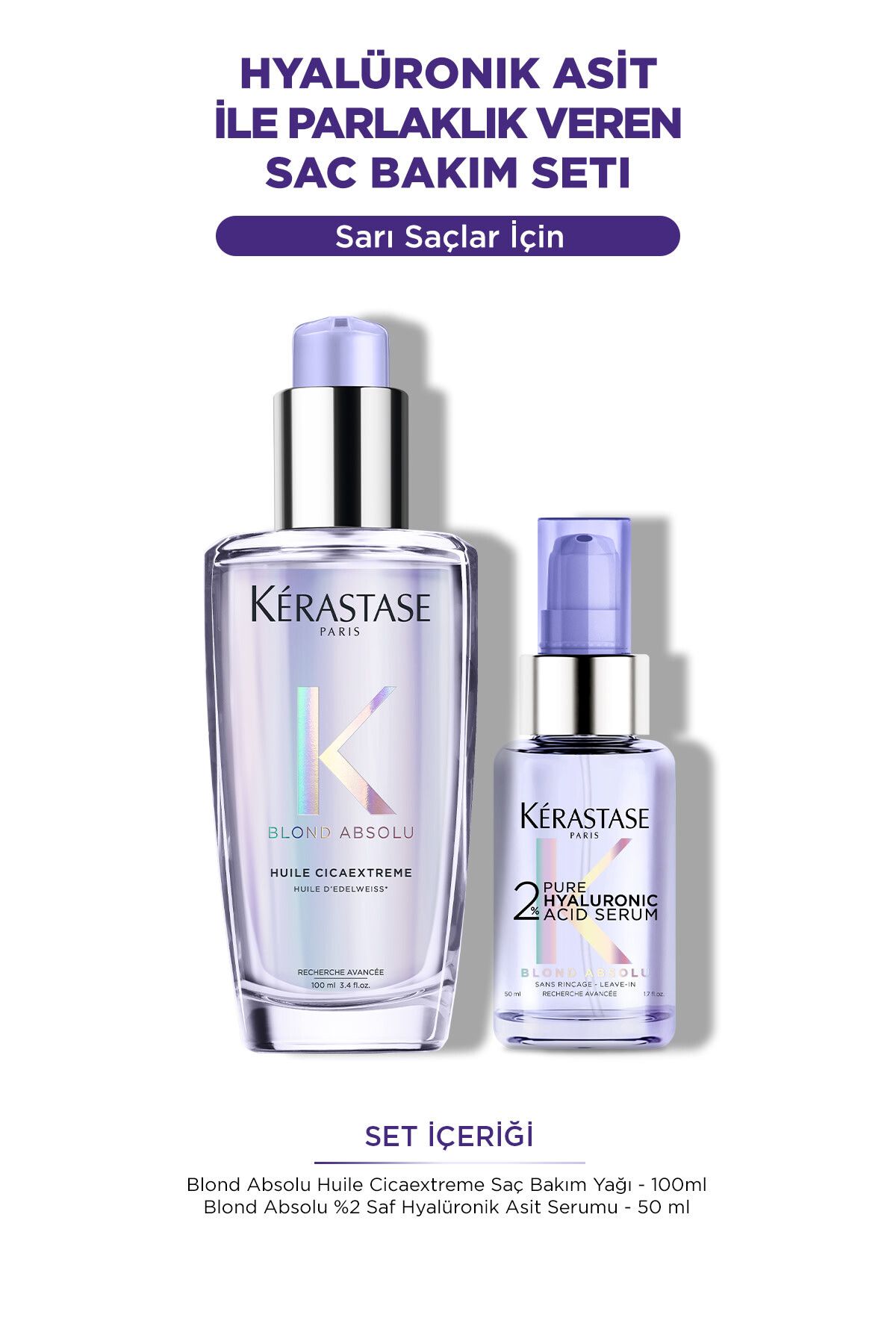 ست مراقبت از مو بلوند Absolu که با اسید هیالورونیک درخشنده است Kerastase