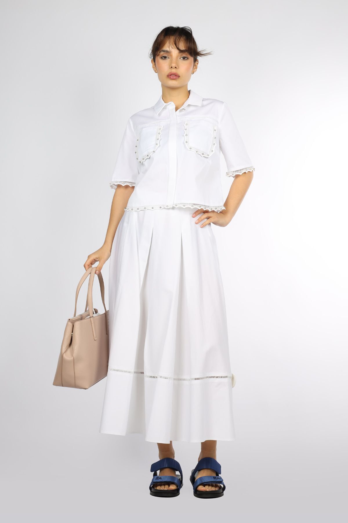 دمپایی آبی زنانه آرم روزانه مستقیم استفاده از x3p838 xd410 00339 Emporio Armani
