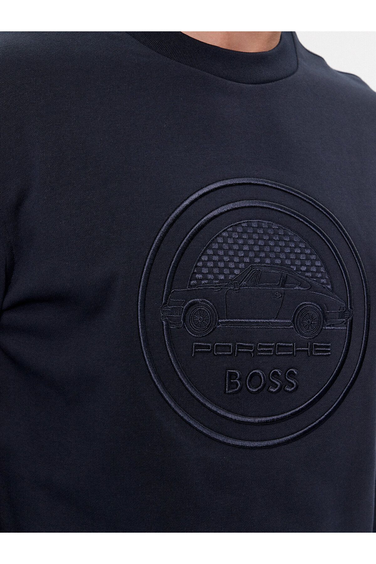 سویشرت مردانه آرم برند آقایان به طور منظم مناسب آستین بلند و آبی پیراهن 50507788 404 BOSS