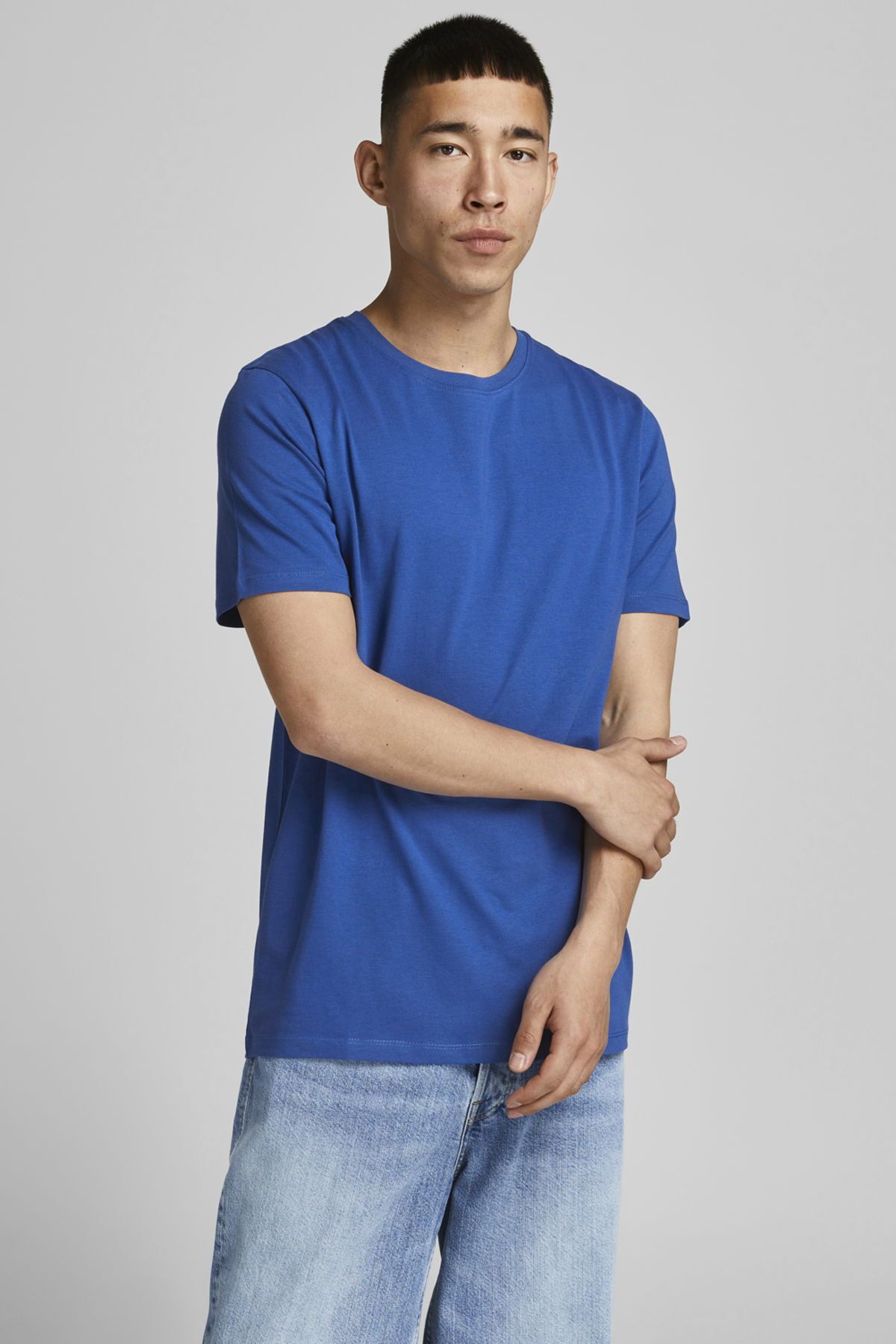 تی شرت آبی مردانه Jack & Jones یقه O Noos Basic Tee Ss Jack & Jones