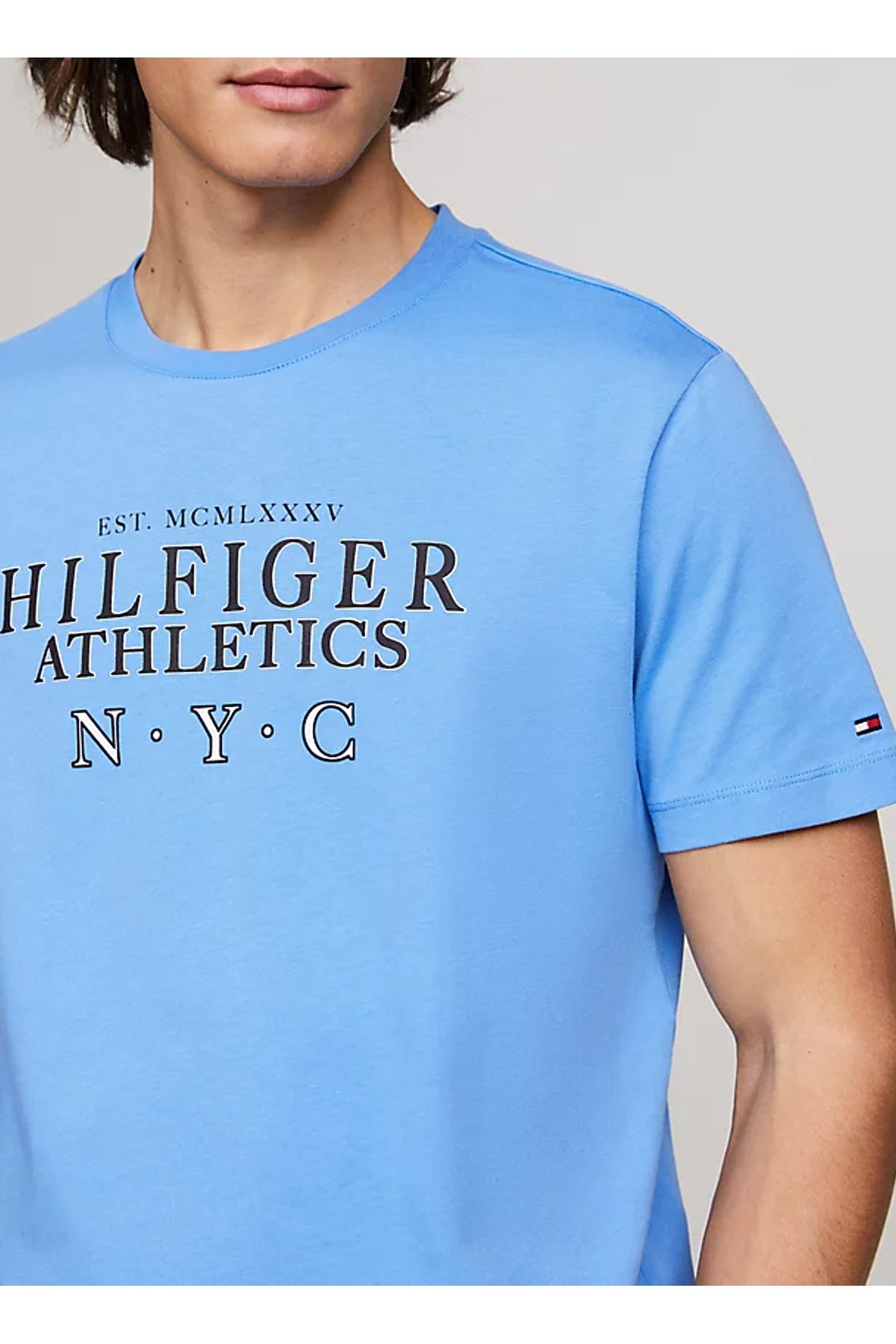 تی شرت مشکی مردانه آبی دوچرخه سواری MW0MW34389C30 Tommy Hilfiger