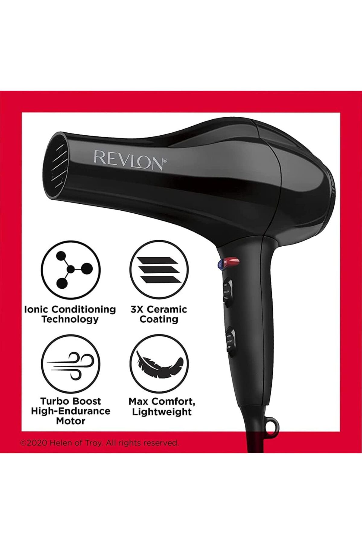 Revlon-Salon Performance Hair Dryer, 2000 Watts, 2 speed and 3 heat setting - RVDR5221 5