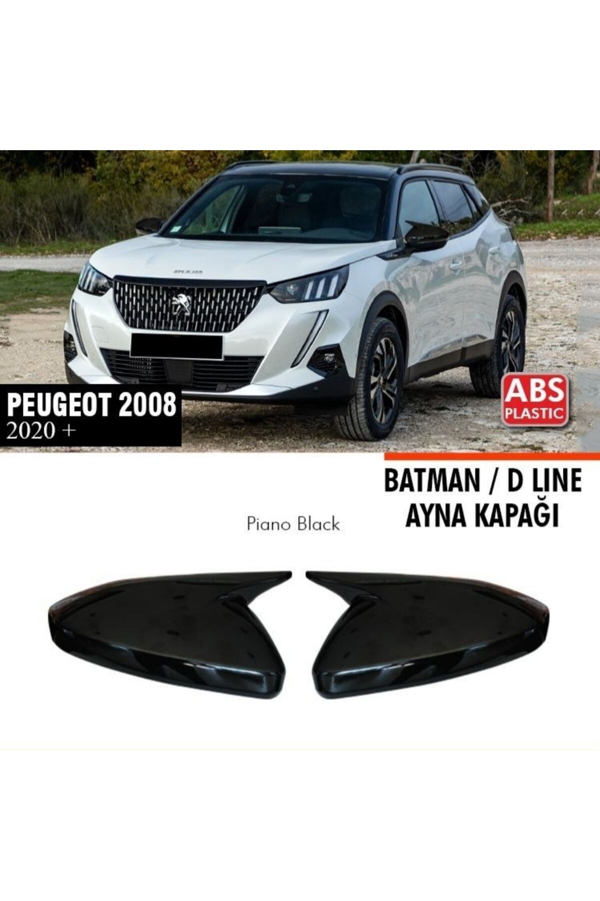 NamTuning Peugeot 2008 Batman Yarasa Ayna Kapağı Piano Black 2019+