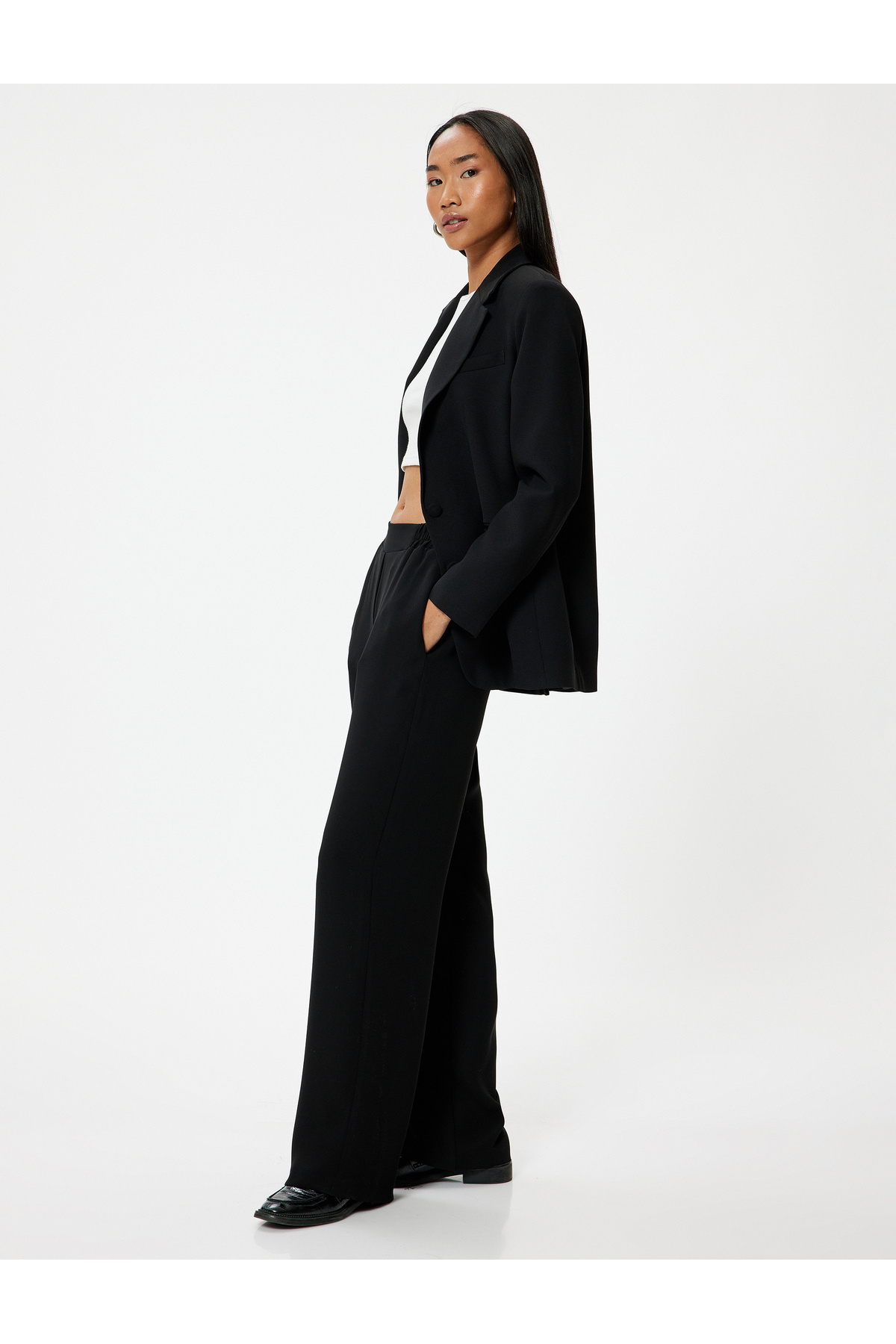 شلوار گشاد کمر الاستیک جیب کمر استاندارد