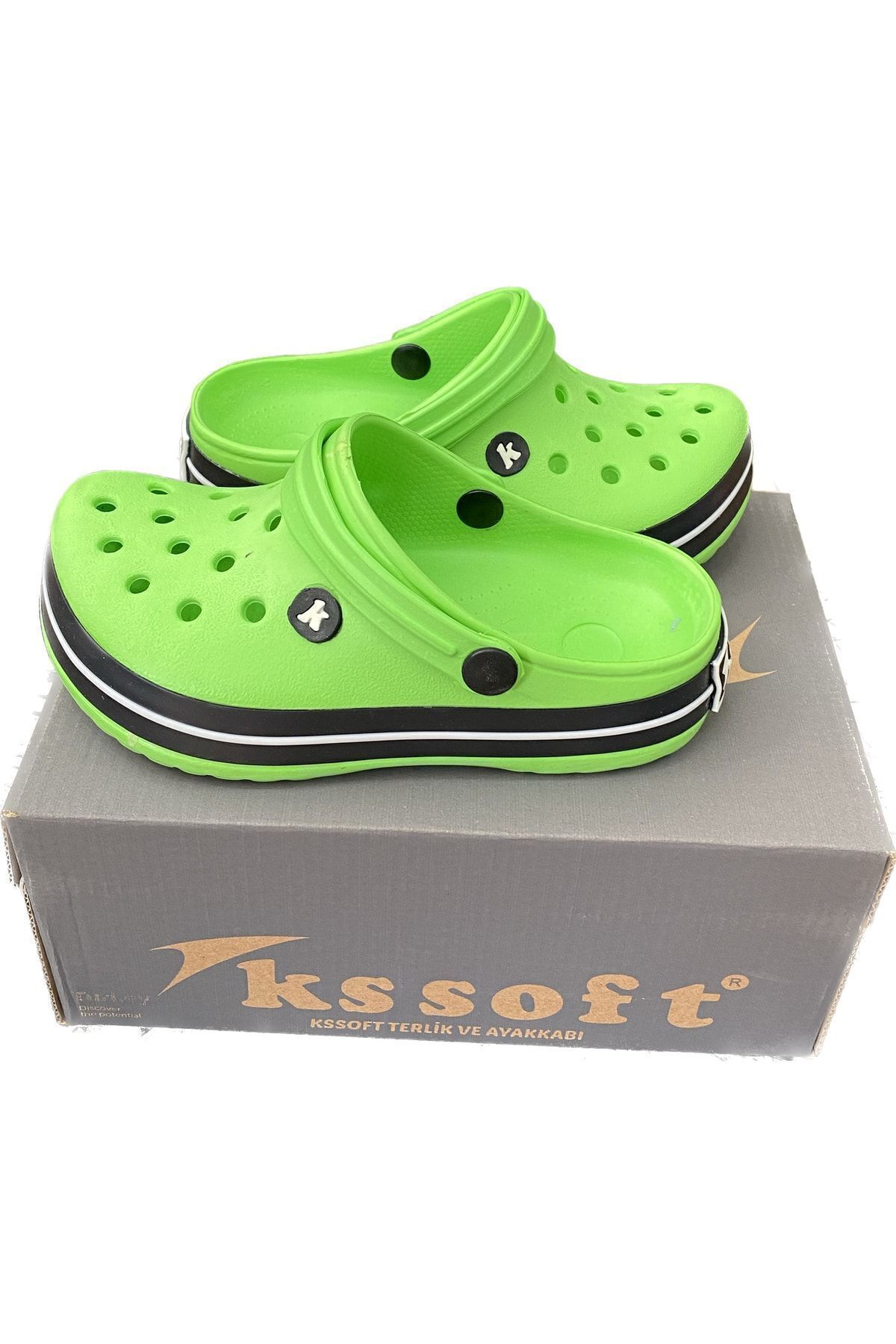Seha-Fashion Kids Green Comfortable Sole Sabo Slippers Sandals 2