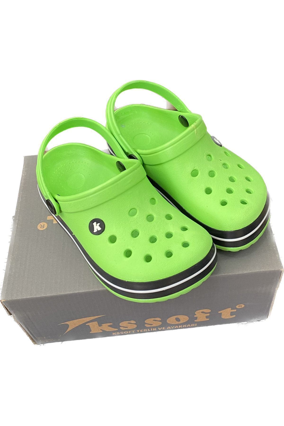 Seha-Fashion Kids Green Comfortable Sole Sabo Slippers Sandals 3