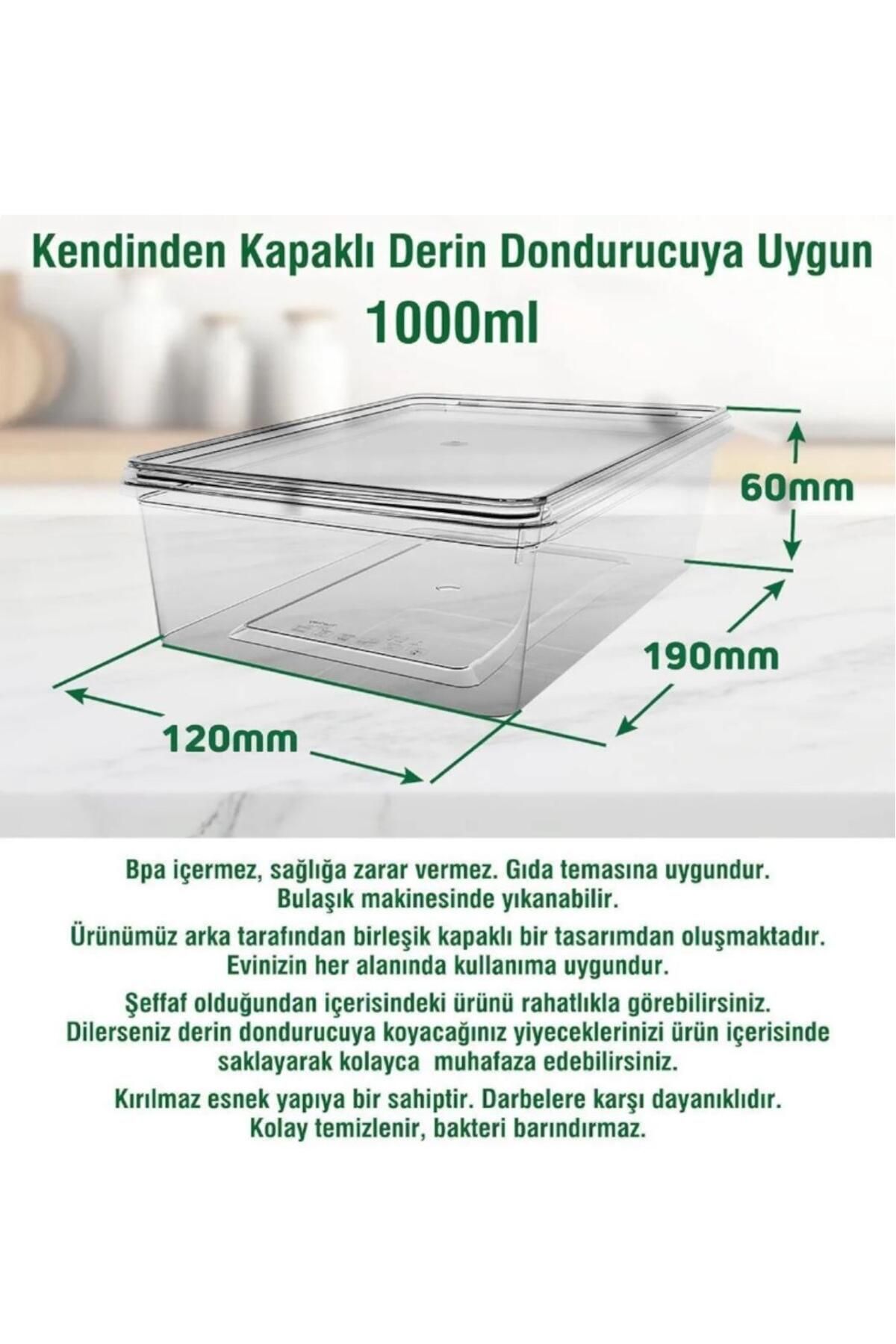 Bayev-15 Pieces of Self-Covered Food Storage Container, 1 Lt, Suitable for Locking Freezer with Lid 4