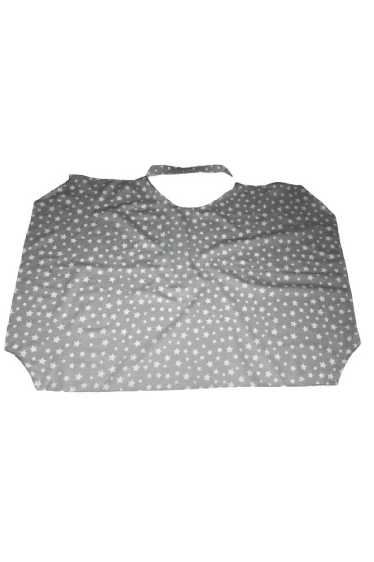 RevuBaby Ayarlanabilir Telli Emzirme Örtüsü Anne Emzirme Örtüsü Gri Yıldız 80x100 fotoğrafı 2 (önizleme)