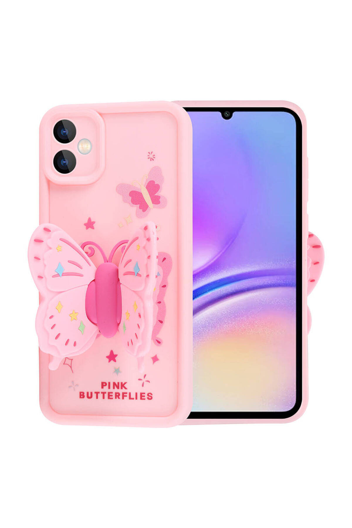 Samsung Galaxy A05 Compatible Case Soft Silicone Cover with Camera Shielded Butterfly Shape