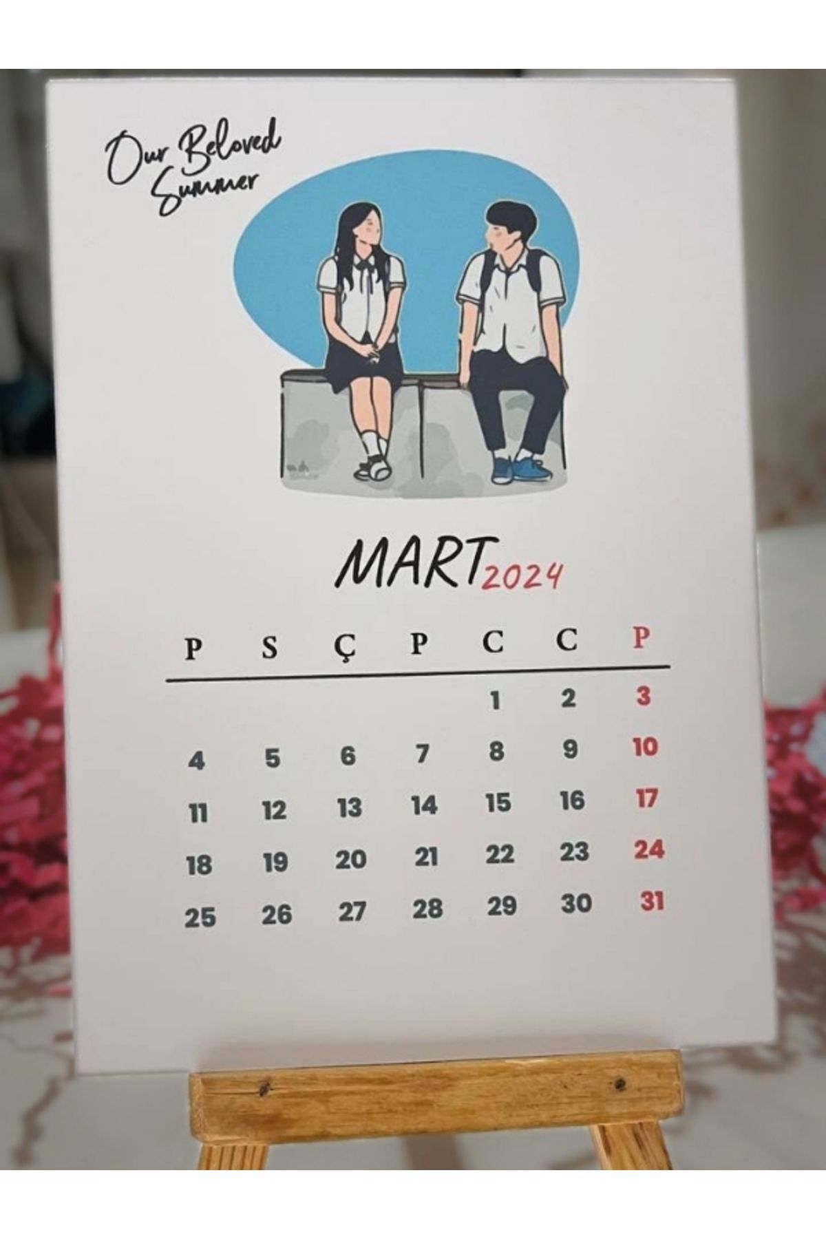 Bküp Tasarım-K-drama Designed Easel Table Calendar 2024 4