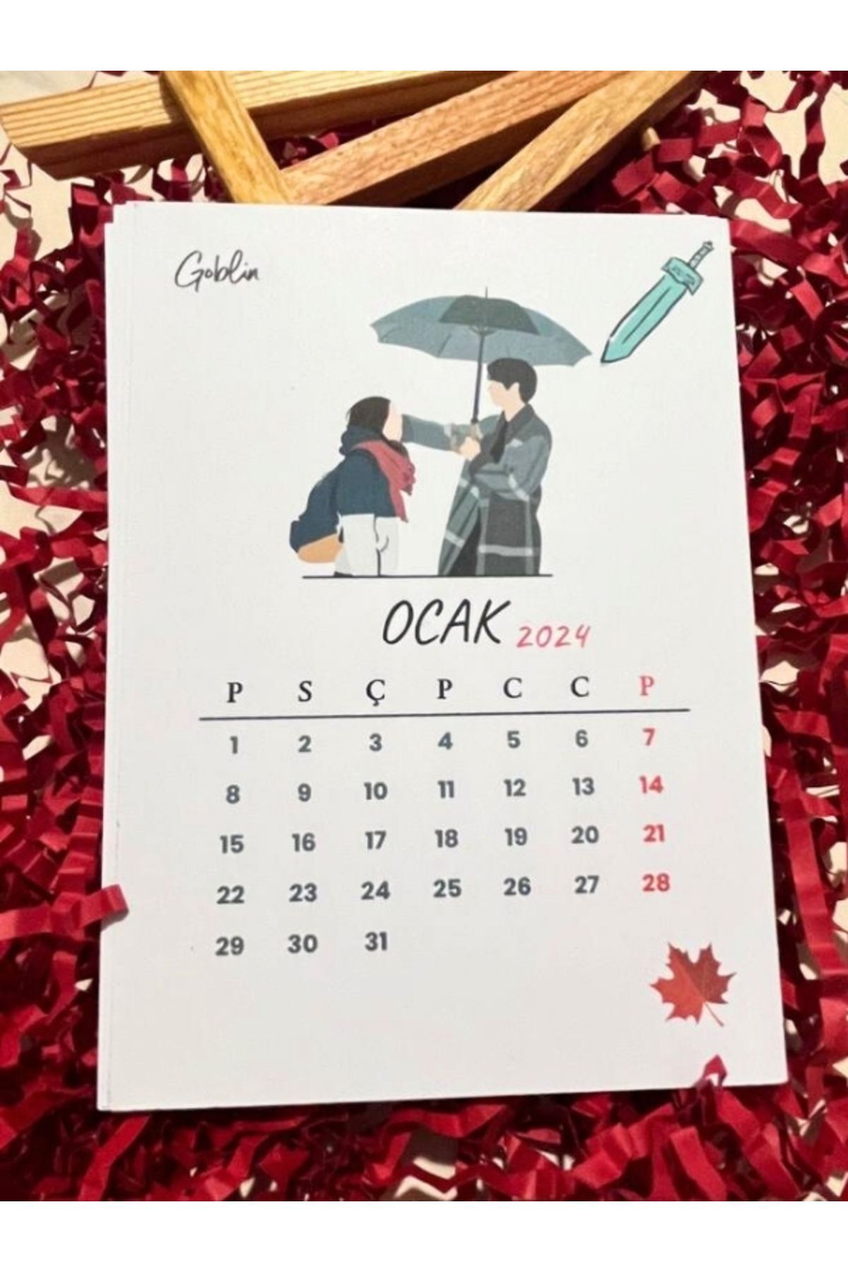 Bküp Tasarım-K-drama Designed Easel Table Calendar 2024 2