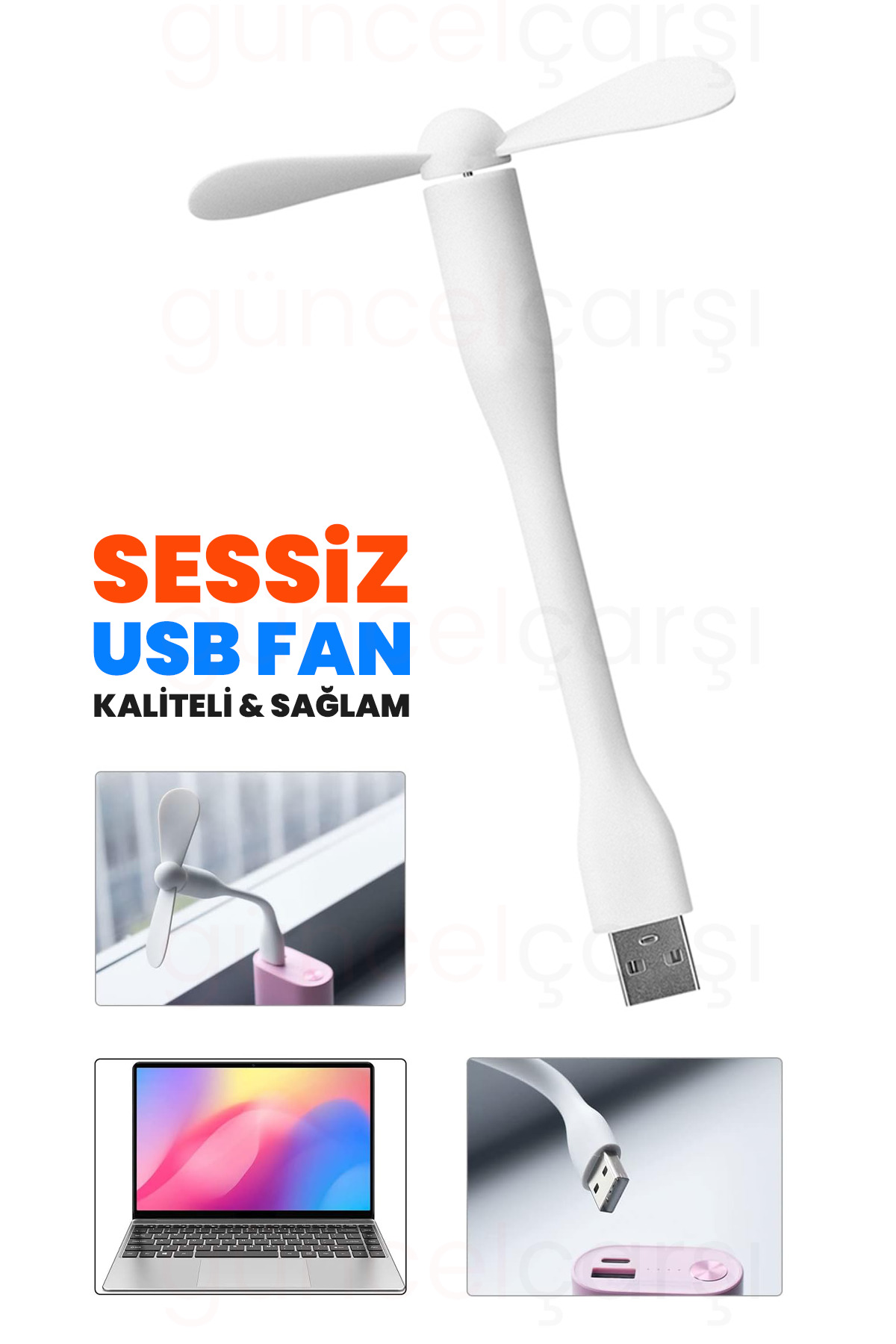 Portable Flexible Silent USB Mini Fan Propeller, Small Fan, Cooler, Hand fan
