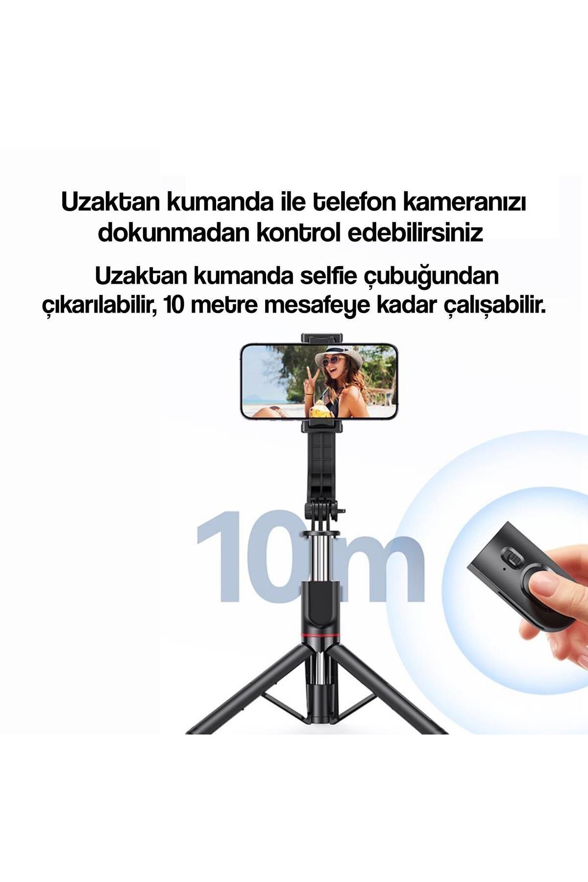 Usams-2in1 Bluetooth Tripod and 360° Selfie - ZB256 with Remote Control 5