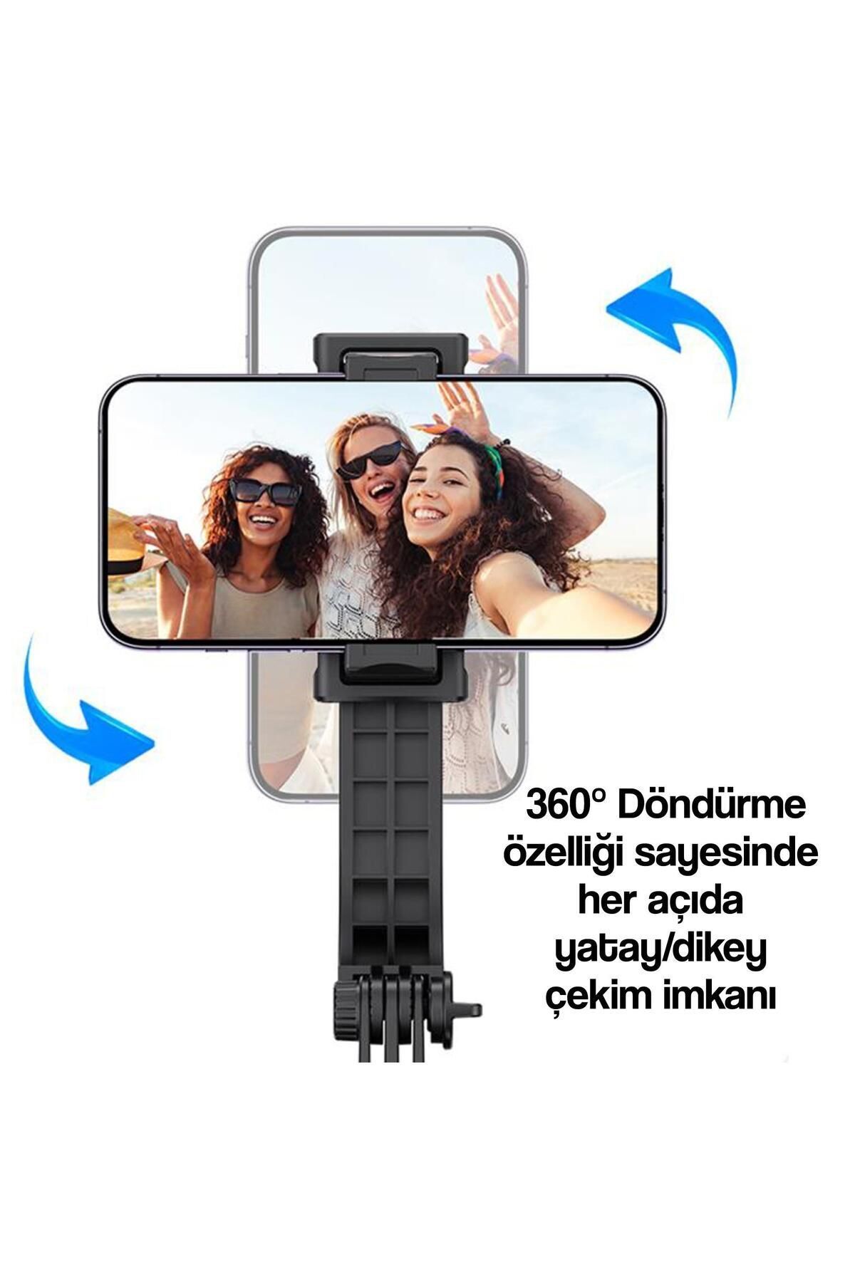 Usams-2in1 Bluetooth Tripod and 360° Selfie - ZB256 with Remote Control 4