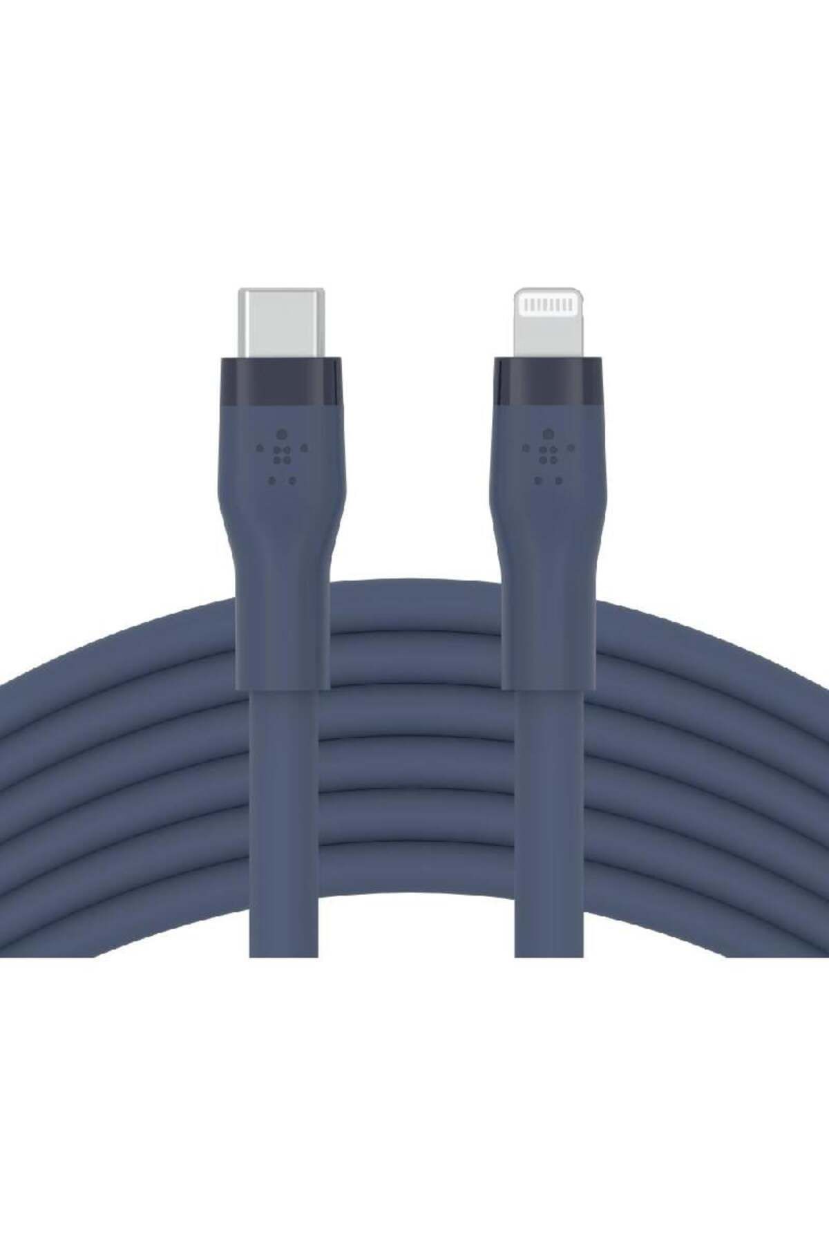 BoostCharge Flex Silikon USB Tip C Uyumlu - Lightning Kablosu 3 Metre 20w hızlı şarj Koyu Mavi - 2
