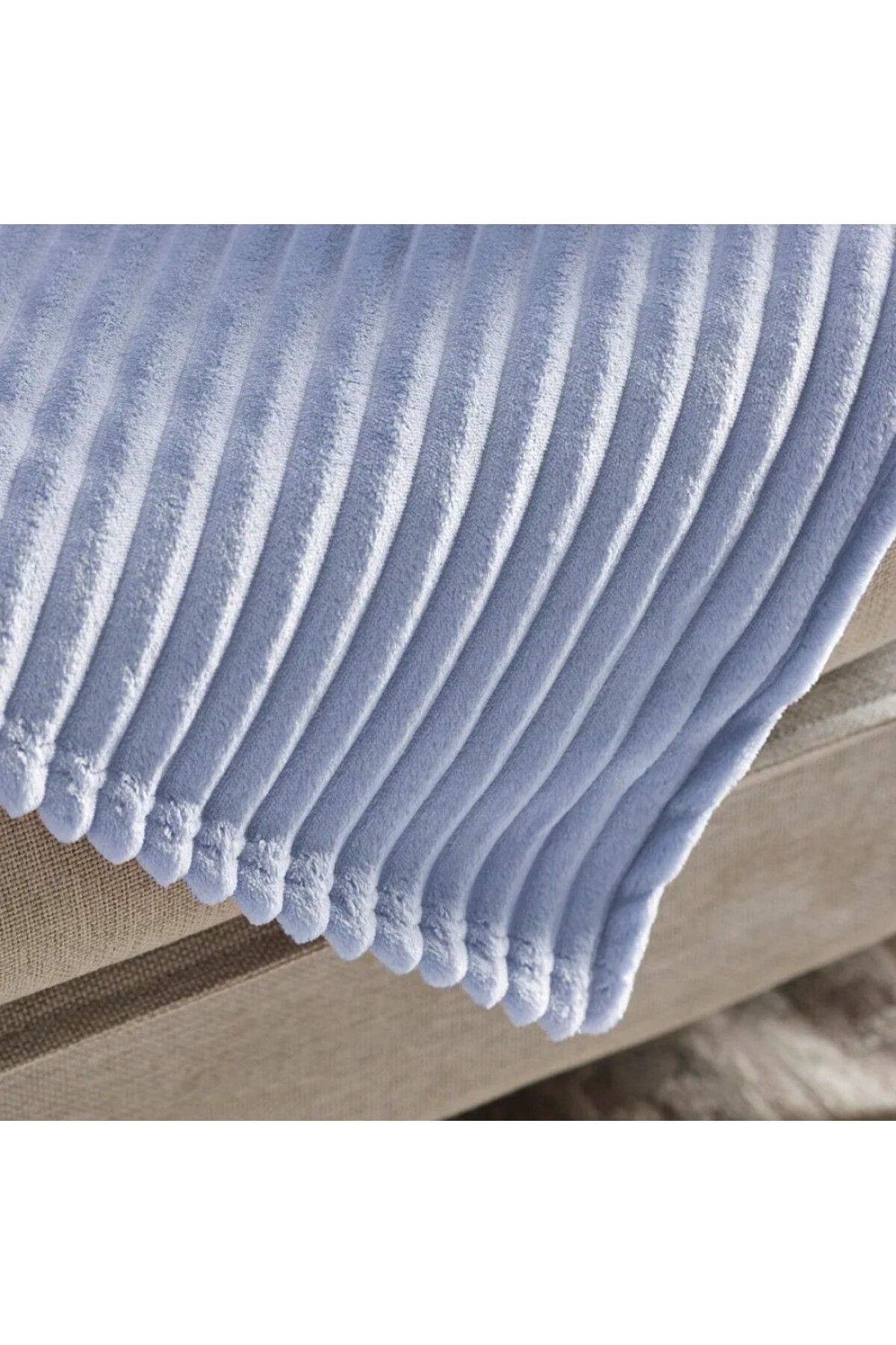 Karaca-Ruby Stripe Einzel-Wohndecke, Blau 3