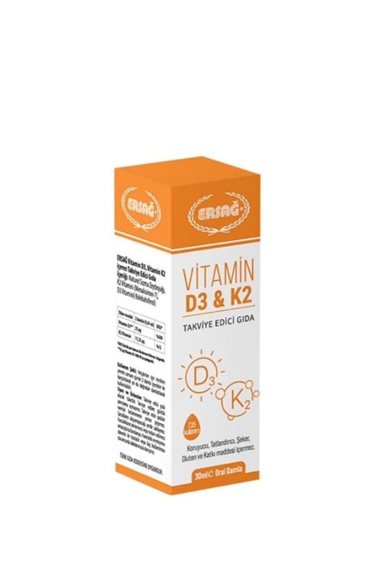 Ersağ-Vita­min D3-K2 30 ML - Short Cut 2