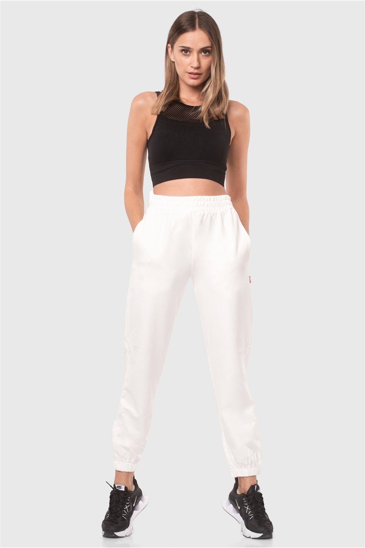 Superstacy-Cream Jogger Sweatpants 1