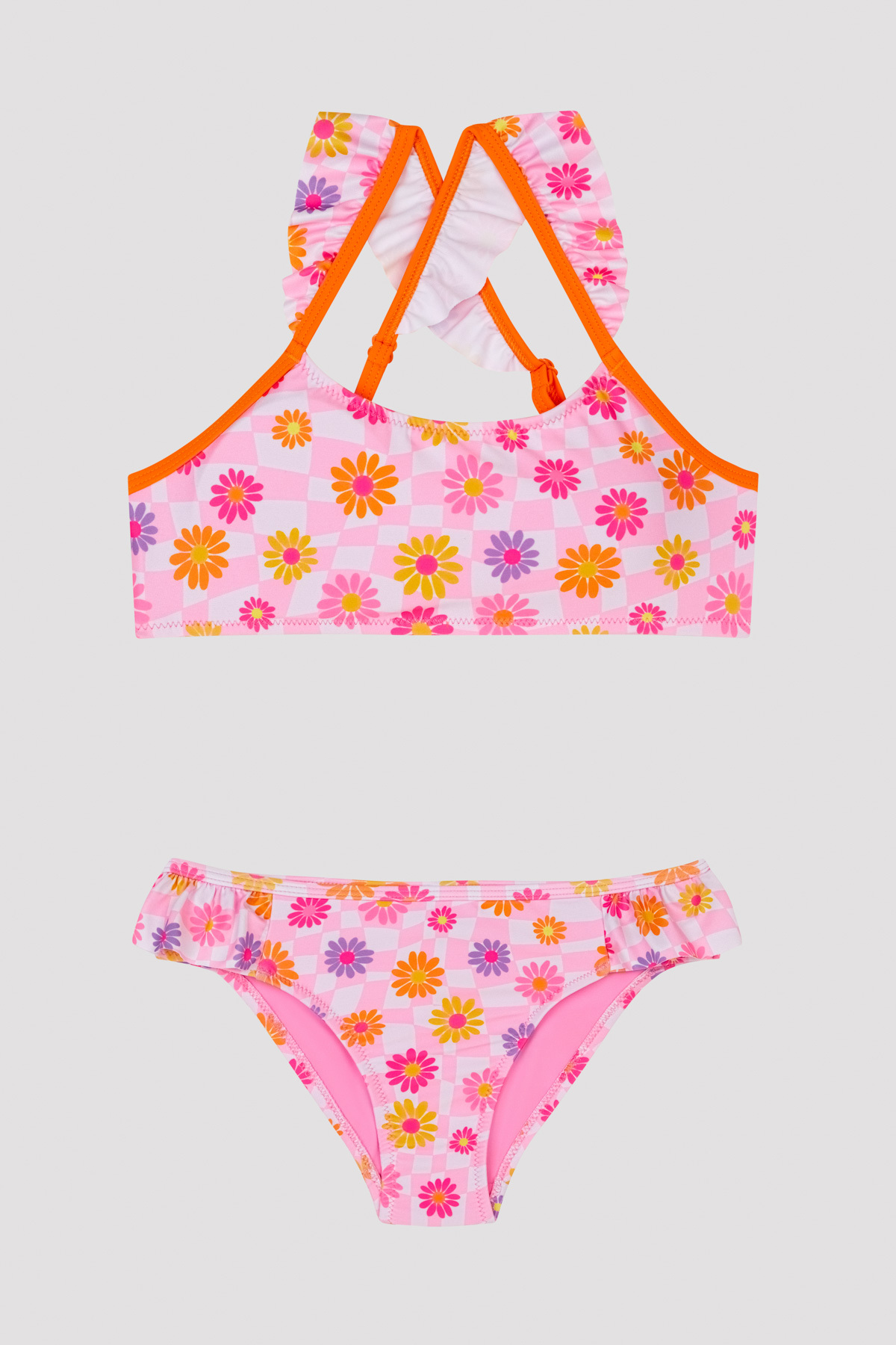 Metal Çiçek Detaylı Halter Bikini Takımı