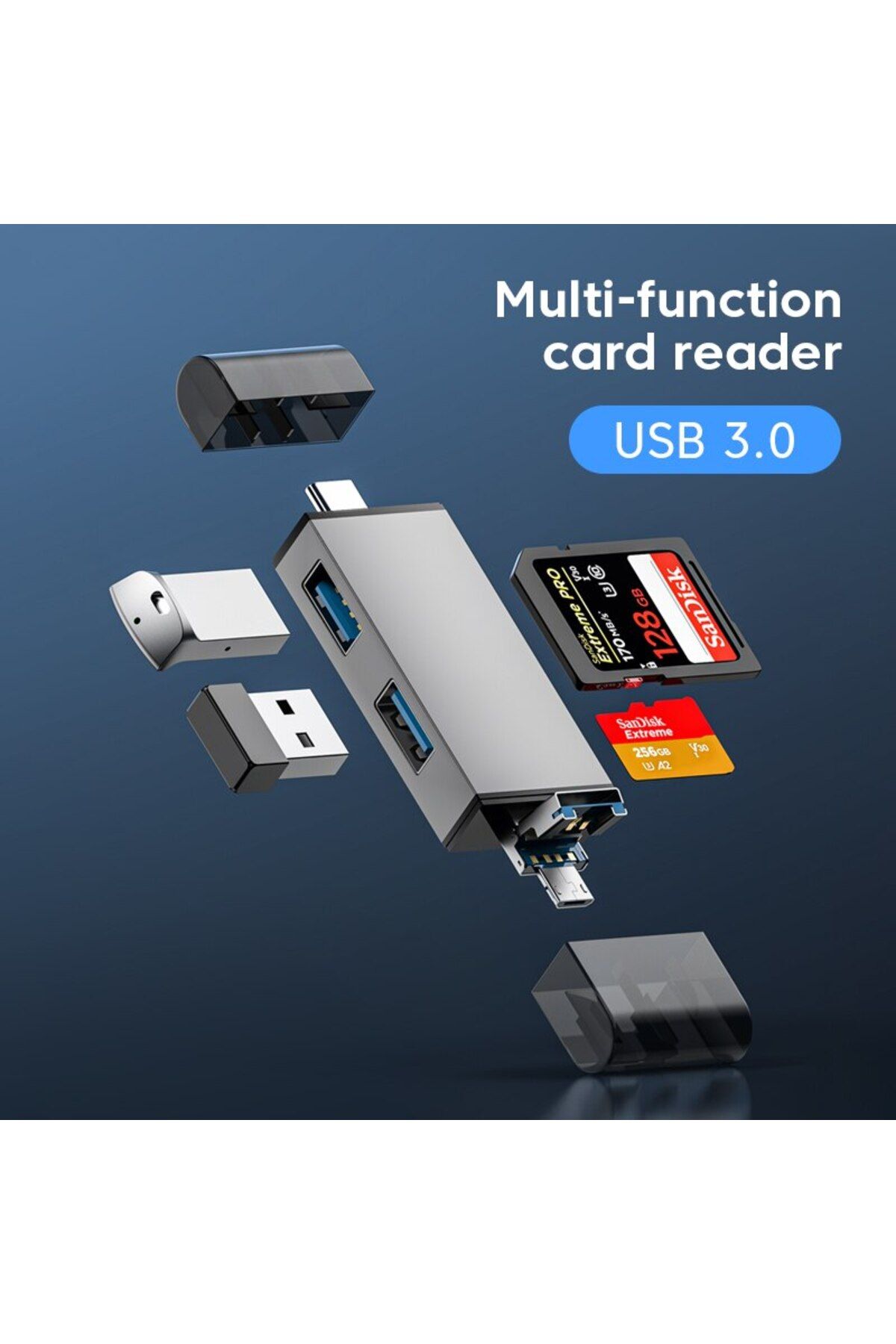 Choice-قارئ بطاقات USB 3.0 7 في 1 متعدد الوظائف، نقل عالي السرعة، بطاقة SD/TF عالمية للكمبيوتر المحمول... 8
