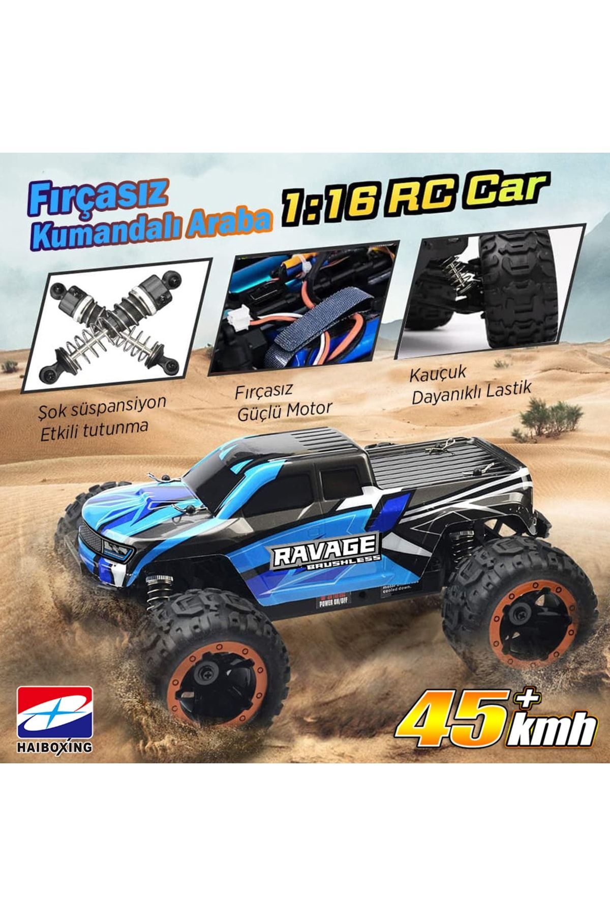 Redcat Racing Haıboxıng 1/16 Ravage 45 Km/h Uzaktan Kumandalı Rc