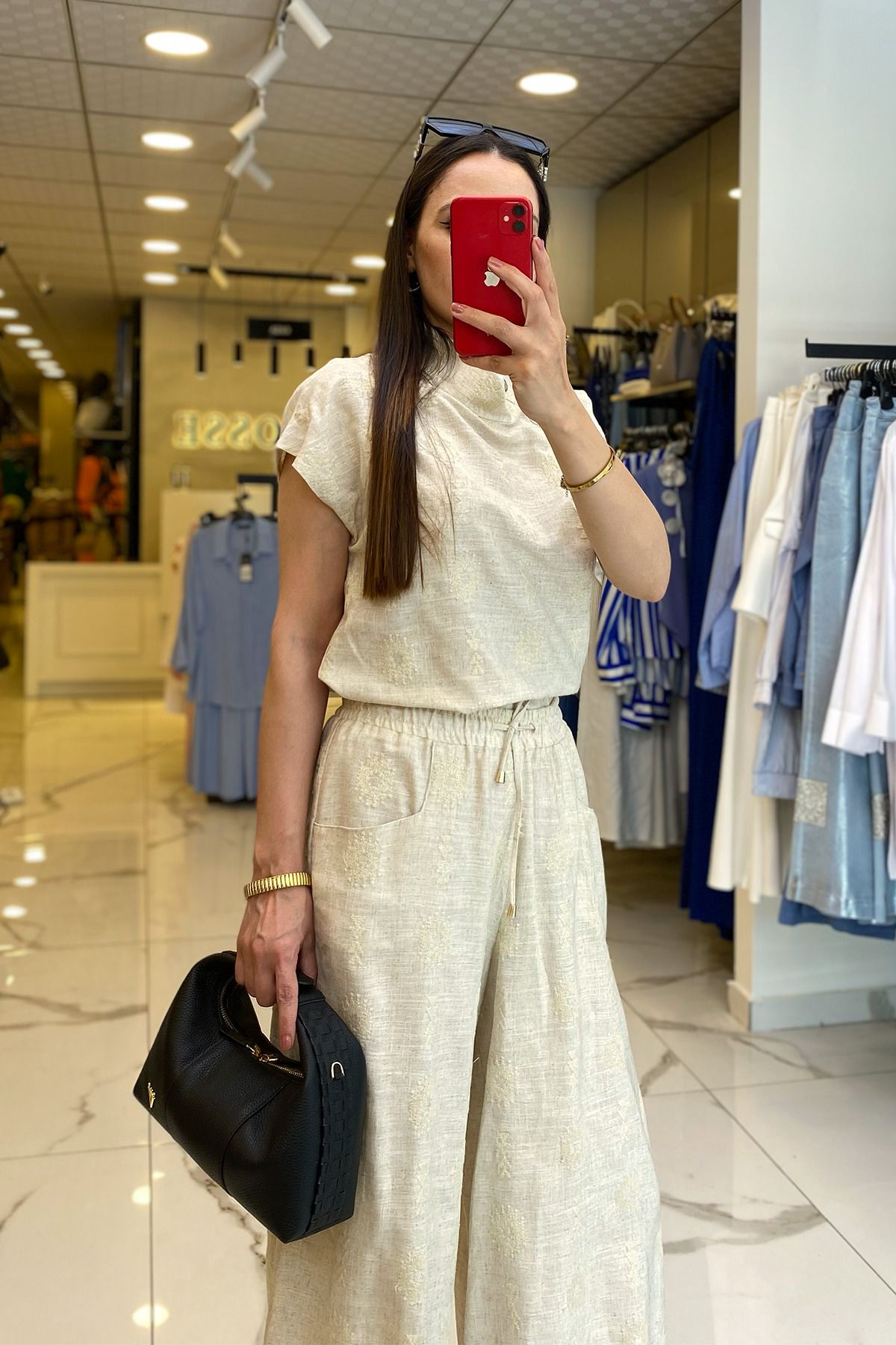 کت وشلوار سبز زنانه لباس در مد BEIGE DEGAJE شلوار CAPRI را با تنظیم کرد اورجینال Vosse