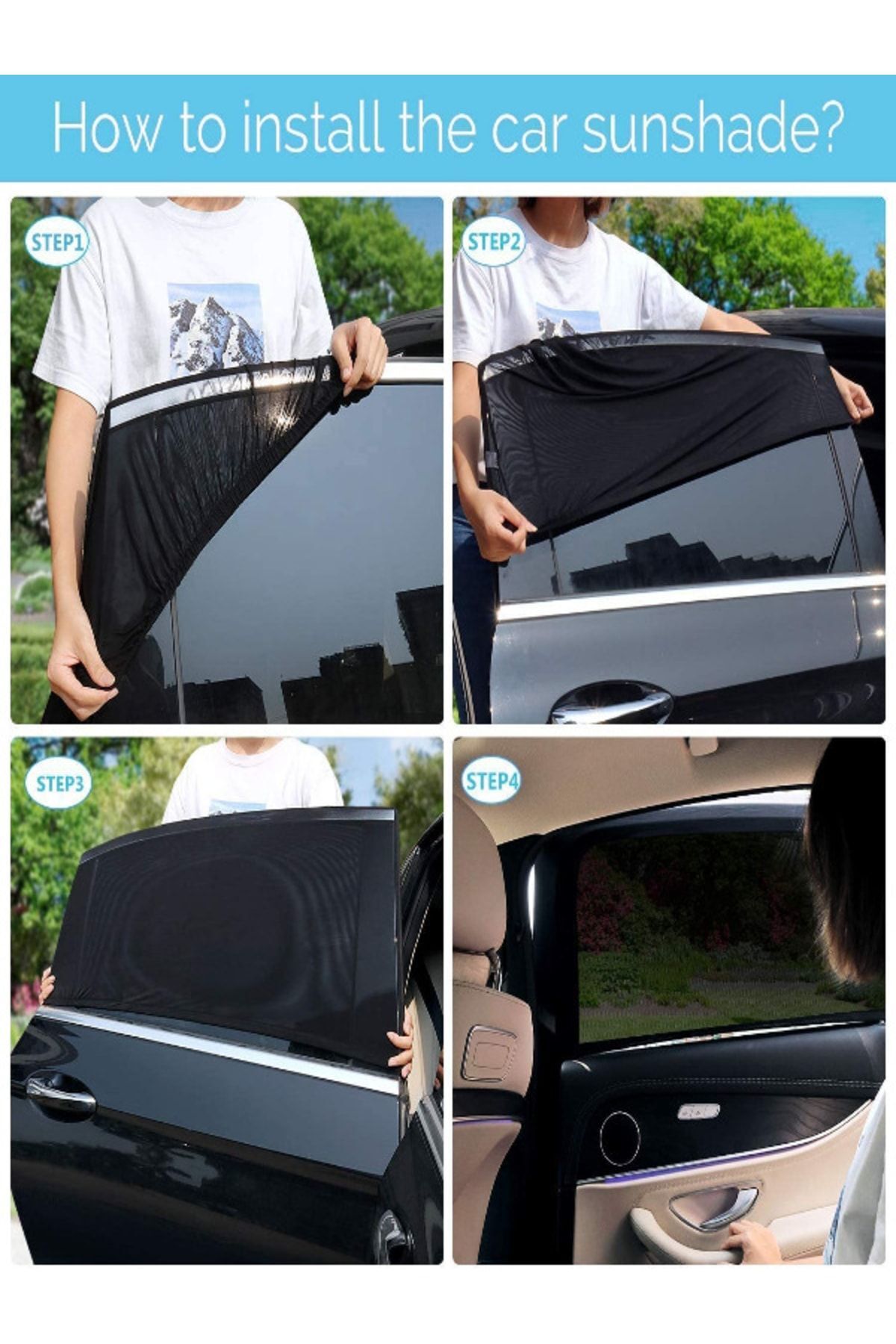 Ankaflex Araç Yan Cam Güneşlik Anne Bebek Emzirme Araba Kapı Camı Perdesi Çocuk Koruyucu Oto Sineklik Örtüsü fotoğrafı 6 (önizleme)