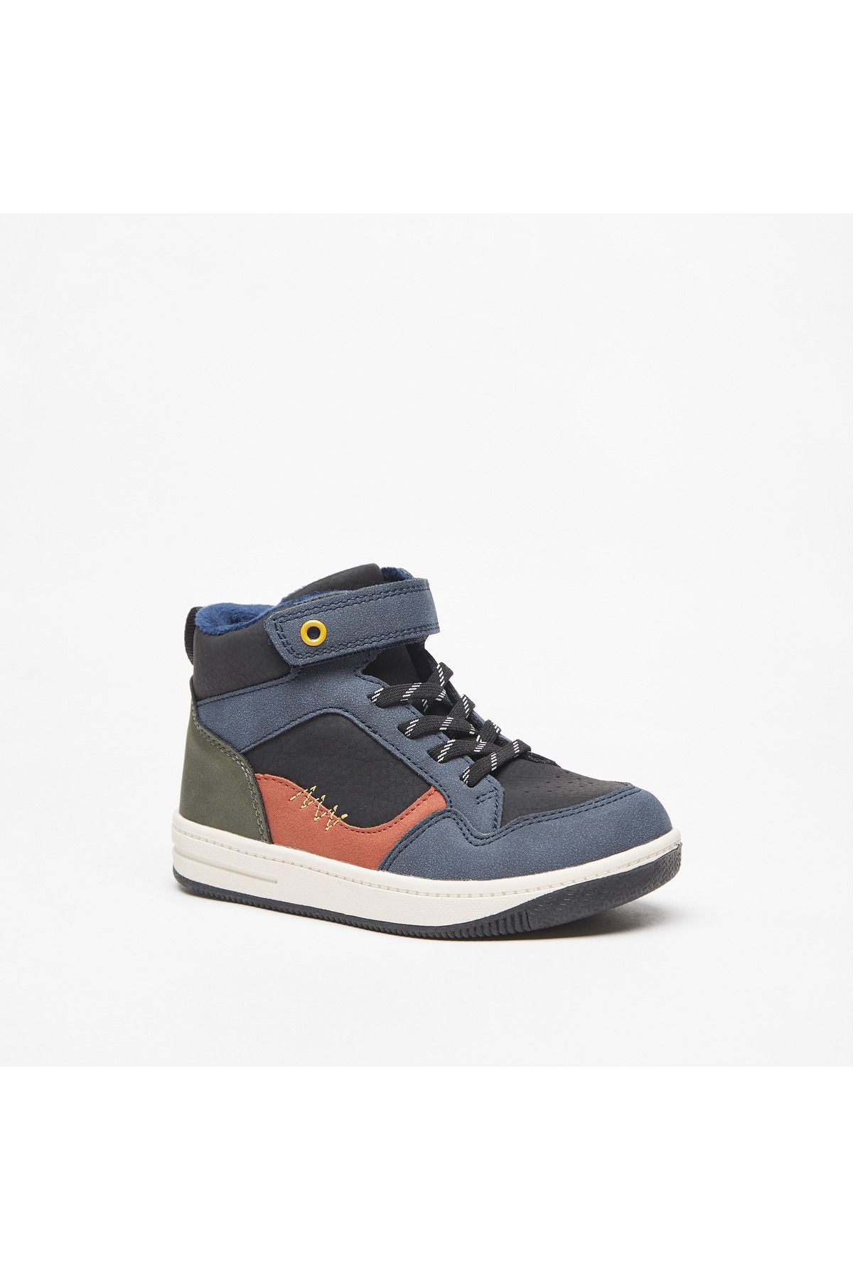 LBL by Shoexpress-Colourblock Ankle Boots with Hook and Loop Closure 1