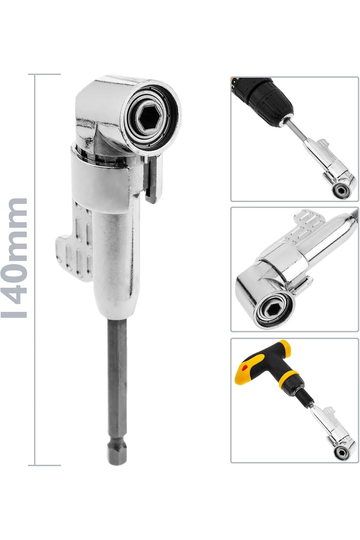 optana Köşe ve Zor Alan için Pratik Matkap ve Vidalama Adaptörü Aparatı Köşe Vidalama Aparatı Mandreni