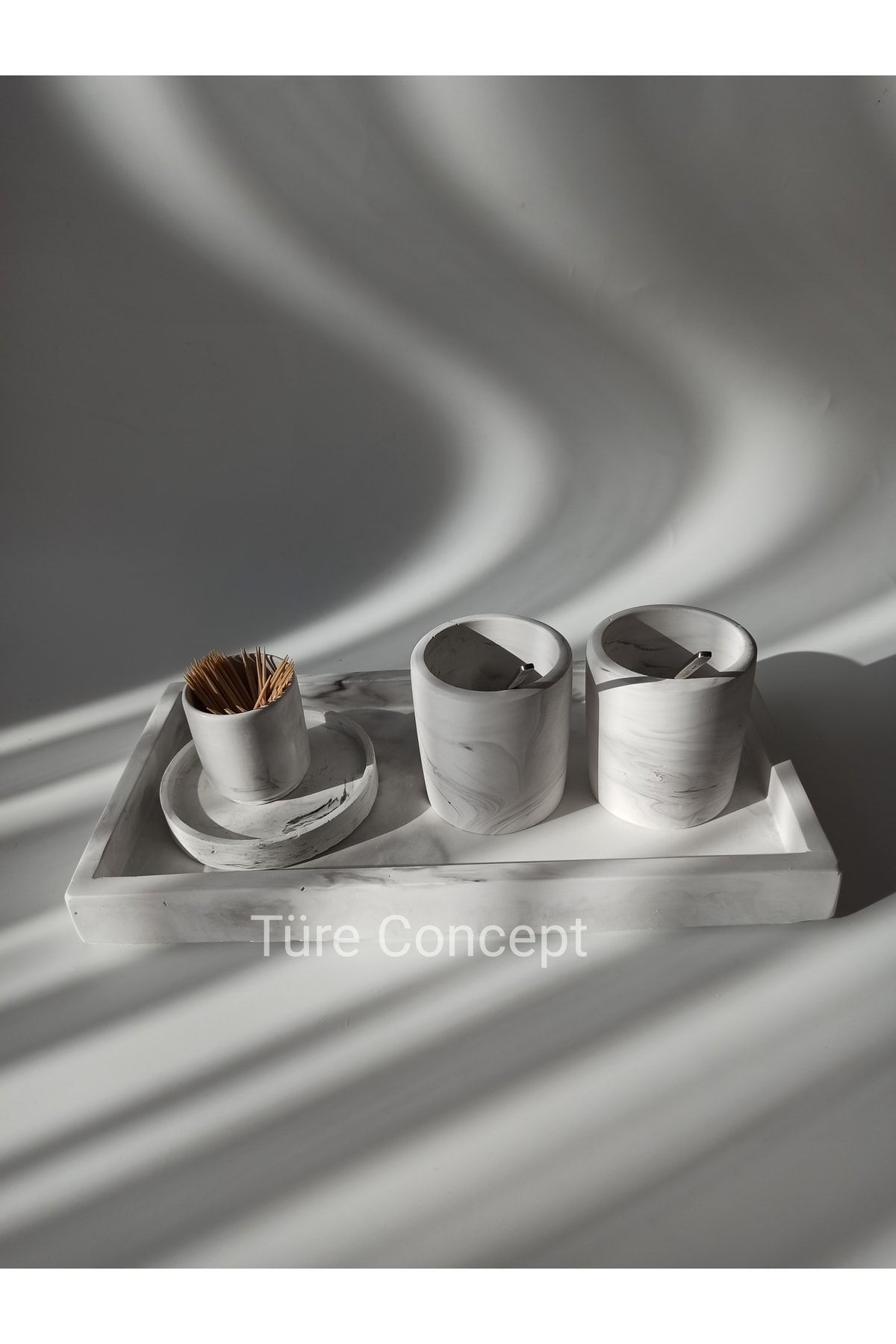 Ture Concept-Marble Patterned Salt and Pepper Shakers Base Set 3